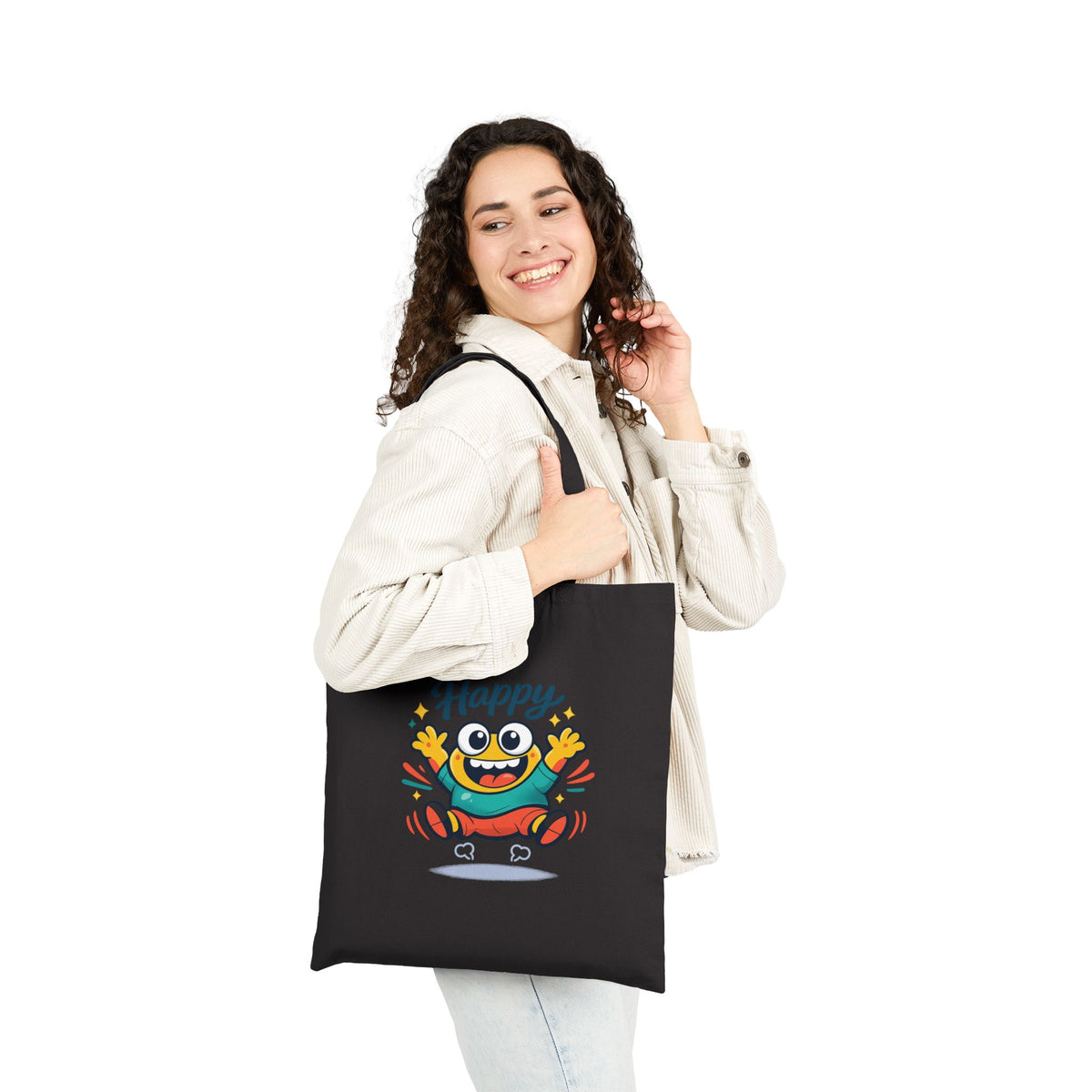 Happy Mood Blob Kawaii Canvas Tote Bag