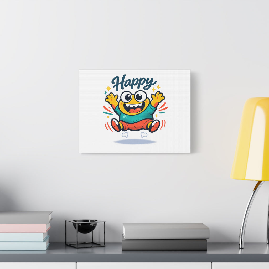 Happy Blob Cartoon Canvas | Bold Cartoon, Thick Outline, Kawaii Minimal