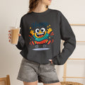 Happy Blob Cartoon Crewneck Sweatshirt | kawaii minimal, thick outline