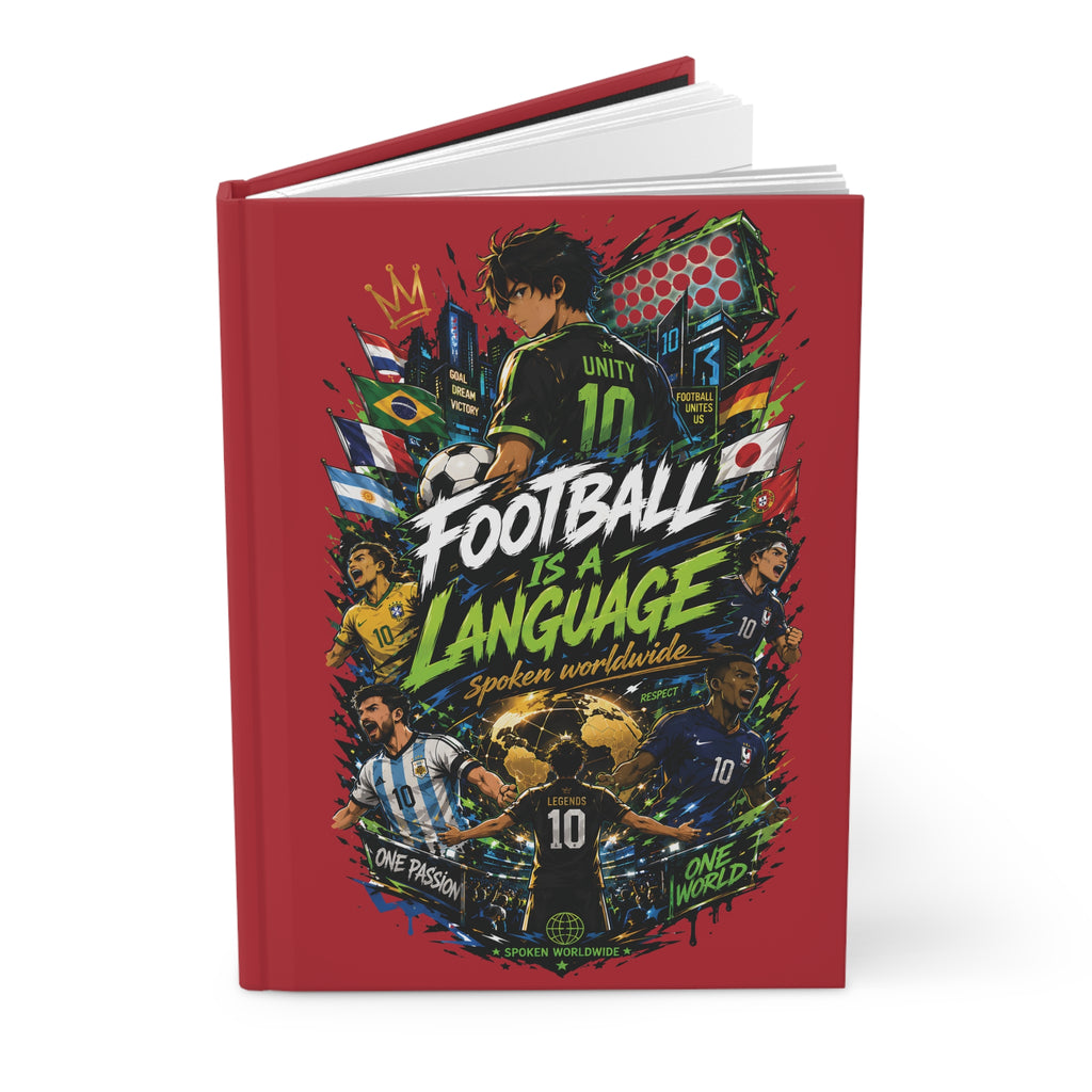 Football Is a Language Hardcover Journal — Soccer Fan Gift Notebook