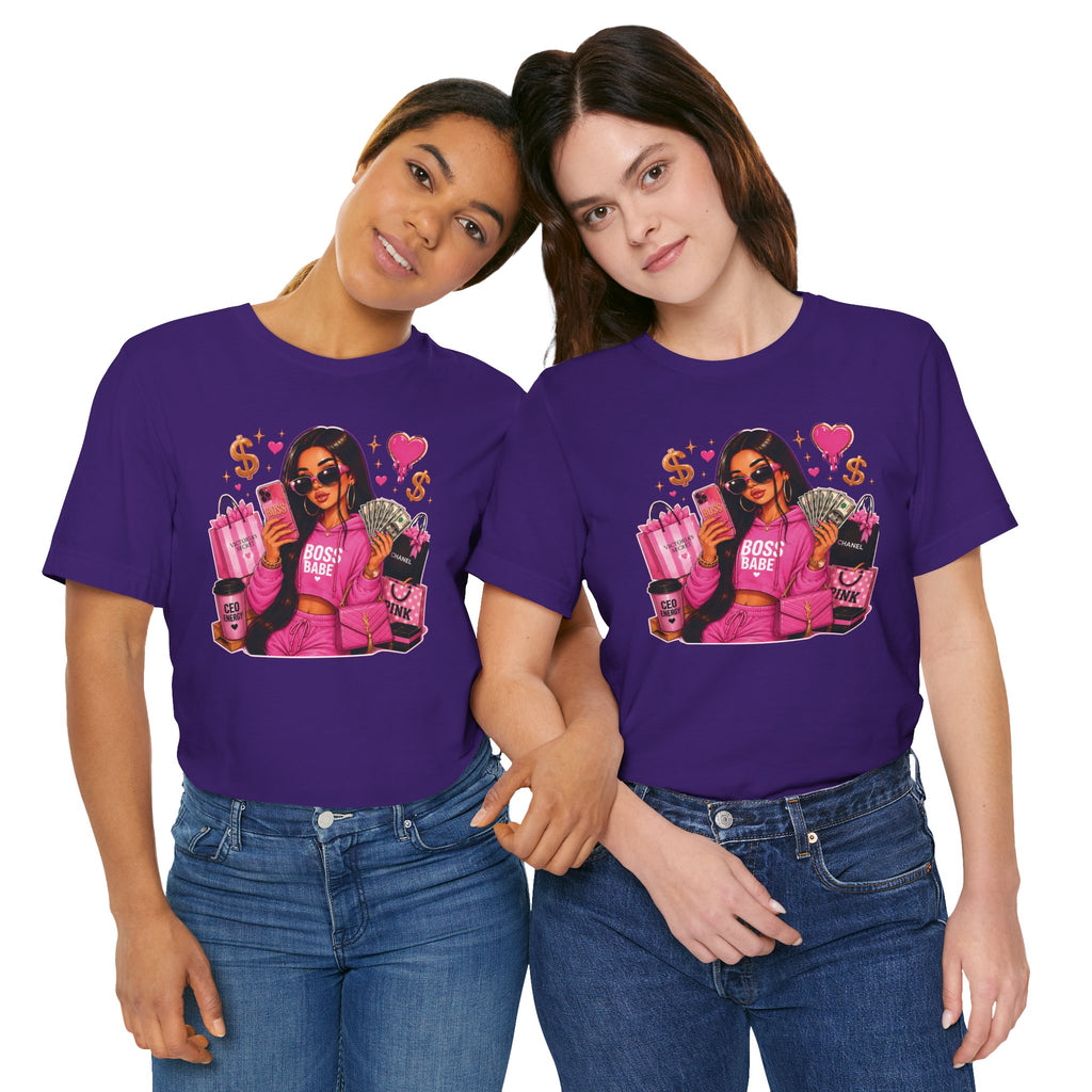 Boss Babe Pink Fashion T Shirt Glam Shopping Graphic Tee