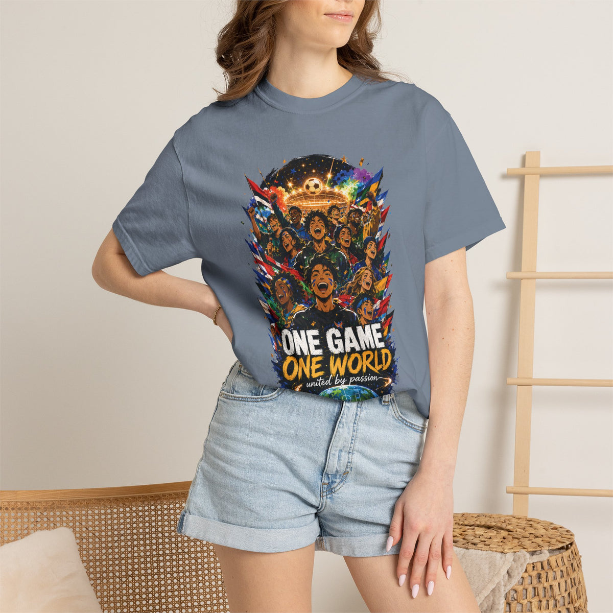 One Game One World Soccer T Shirt International Football Graphic Tee