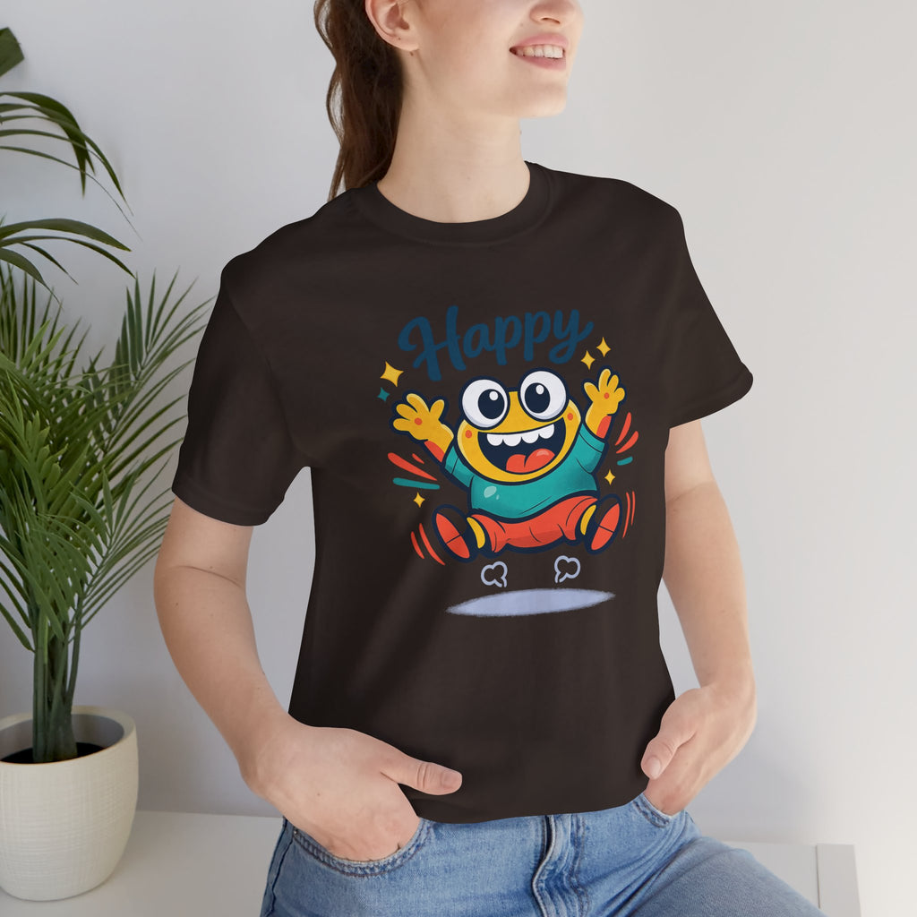 Happy Mood Blob Tee | kawaii minimal, thick outline emoji cartoon