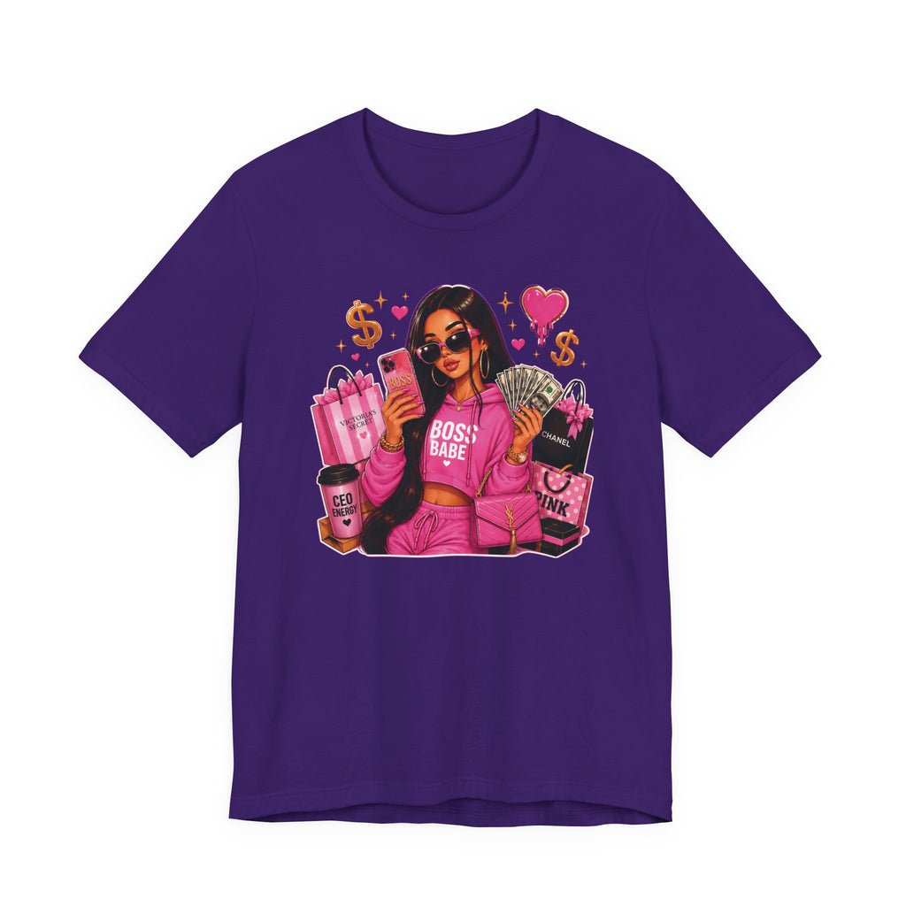 Boss Babe Pink Fashion T Shirt Glam Shopping Graphic Tee
