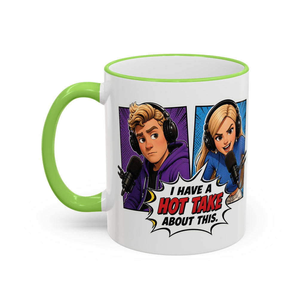 Jake And Emma Hot Take Accent Rim Mug – I Have A Hot Take About This Comic Coffee Cup (11oz/15oz)
