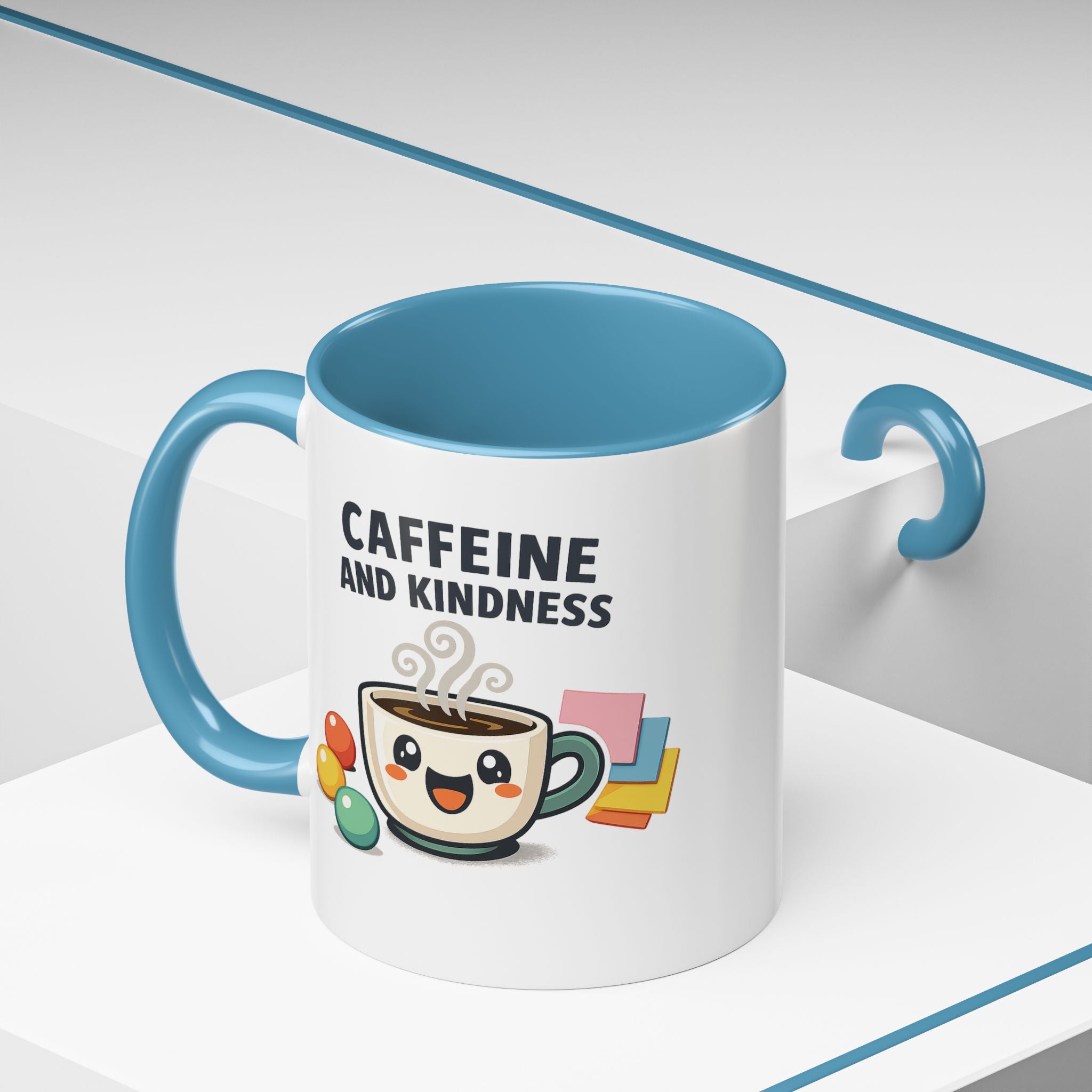 Caffeine and Kindness Coffee Mug – Ceramic Accent Mug (11oz / 15oz)