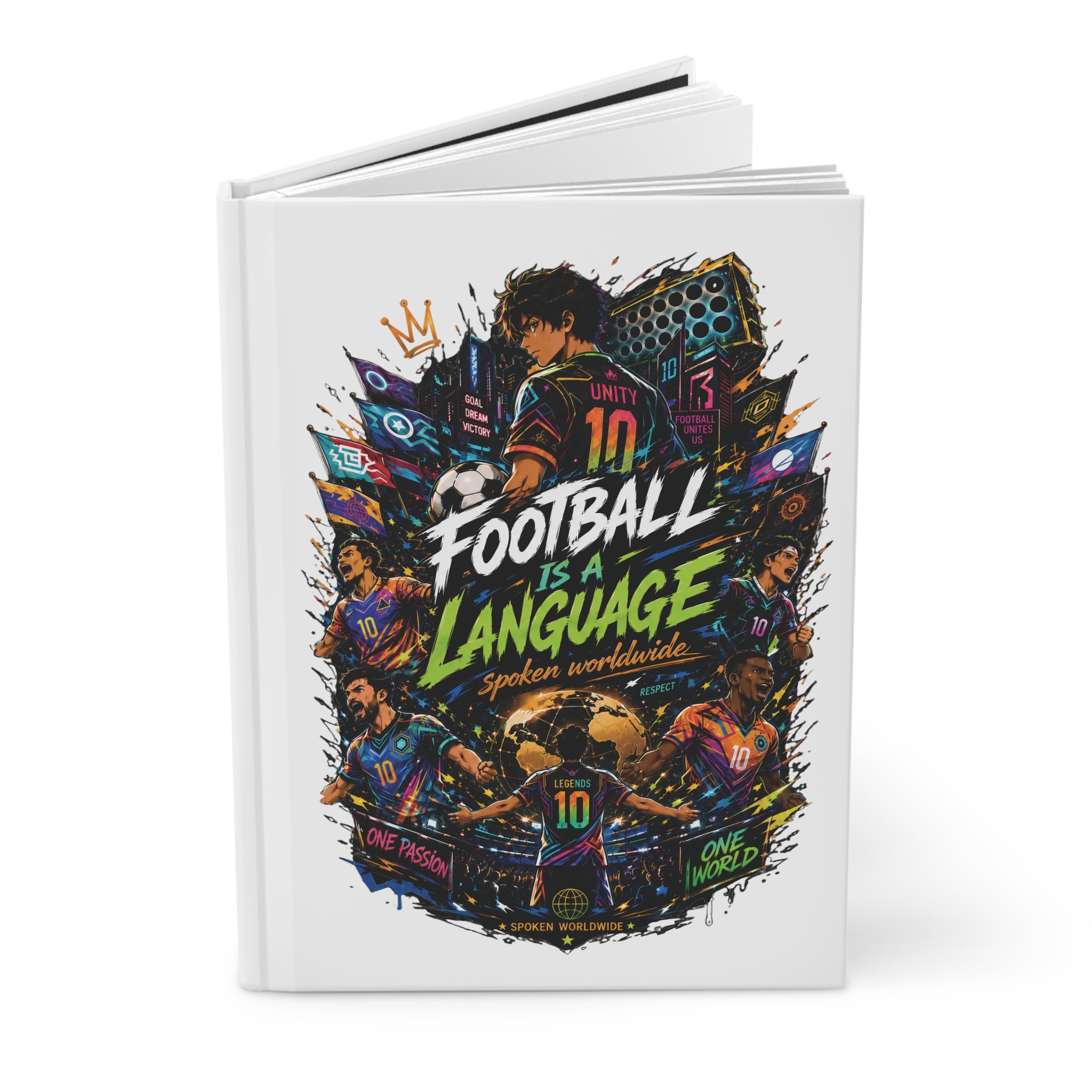 Football Is a Language Hardcover Journal — Personalized Soccer Notebook (Add Name & Number)