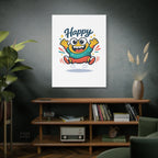 Happy Blob Cartoon Canvas | Bold Cartoon, Thick Outline, Kawaii Minimal