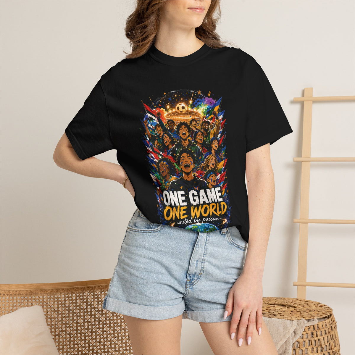 One Game One World Soccer T Shirt International Football Graphic Tee