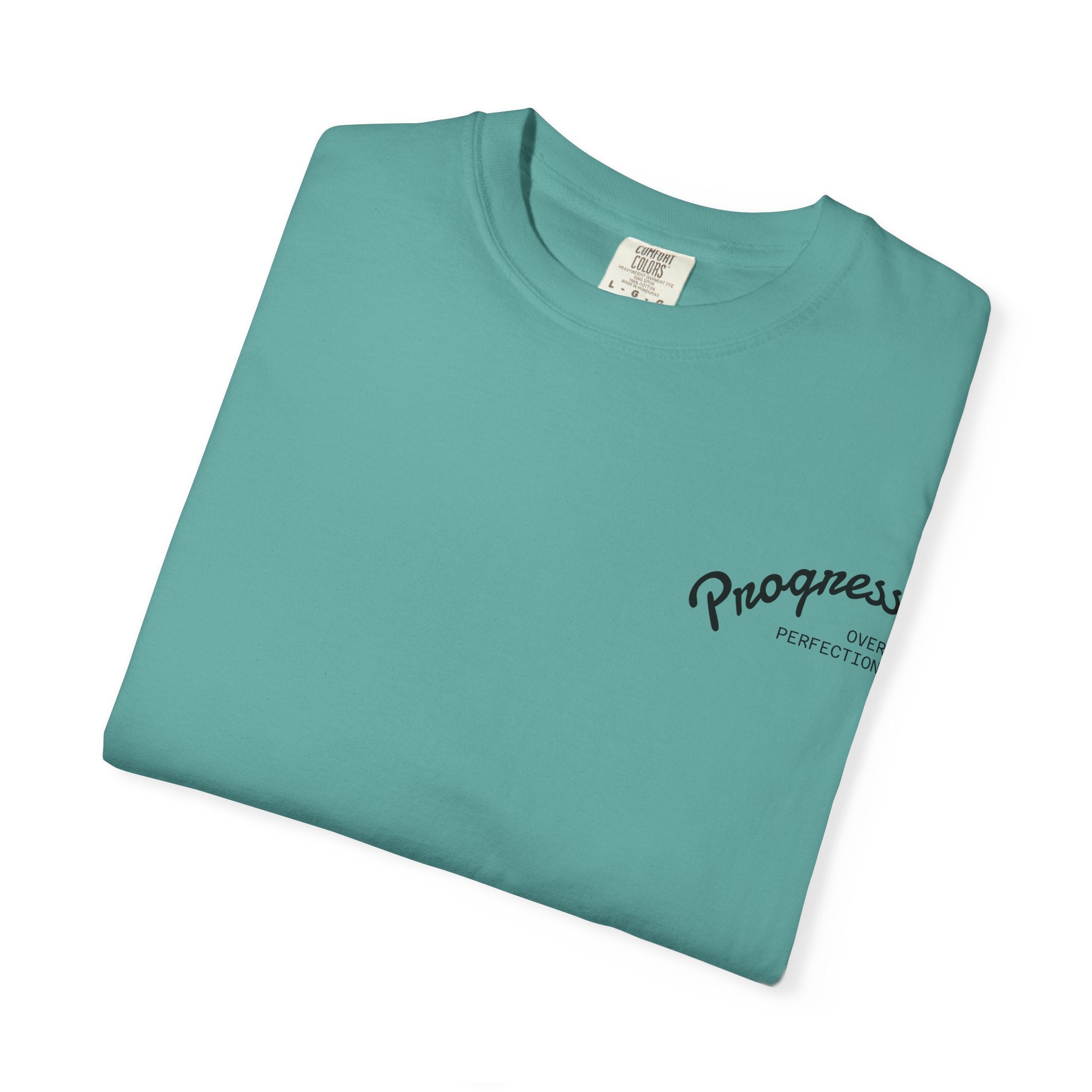 Progress Script Pocket Tee — Garment-Dyed White T-Shirt