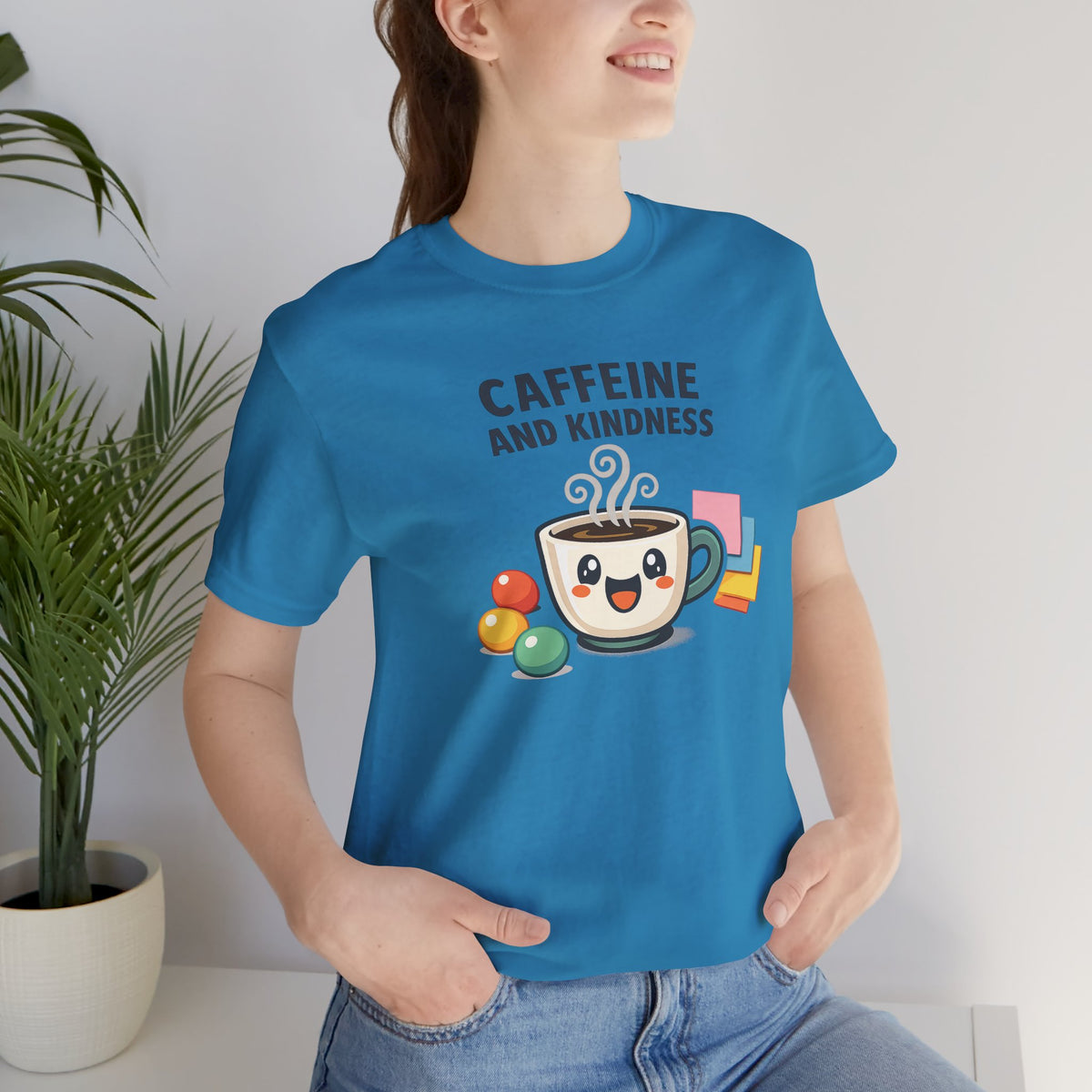 Caffeine and Kindness Coffee Graphic T Shirt