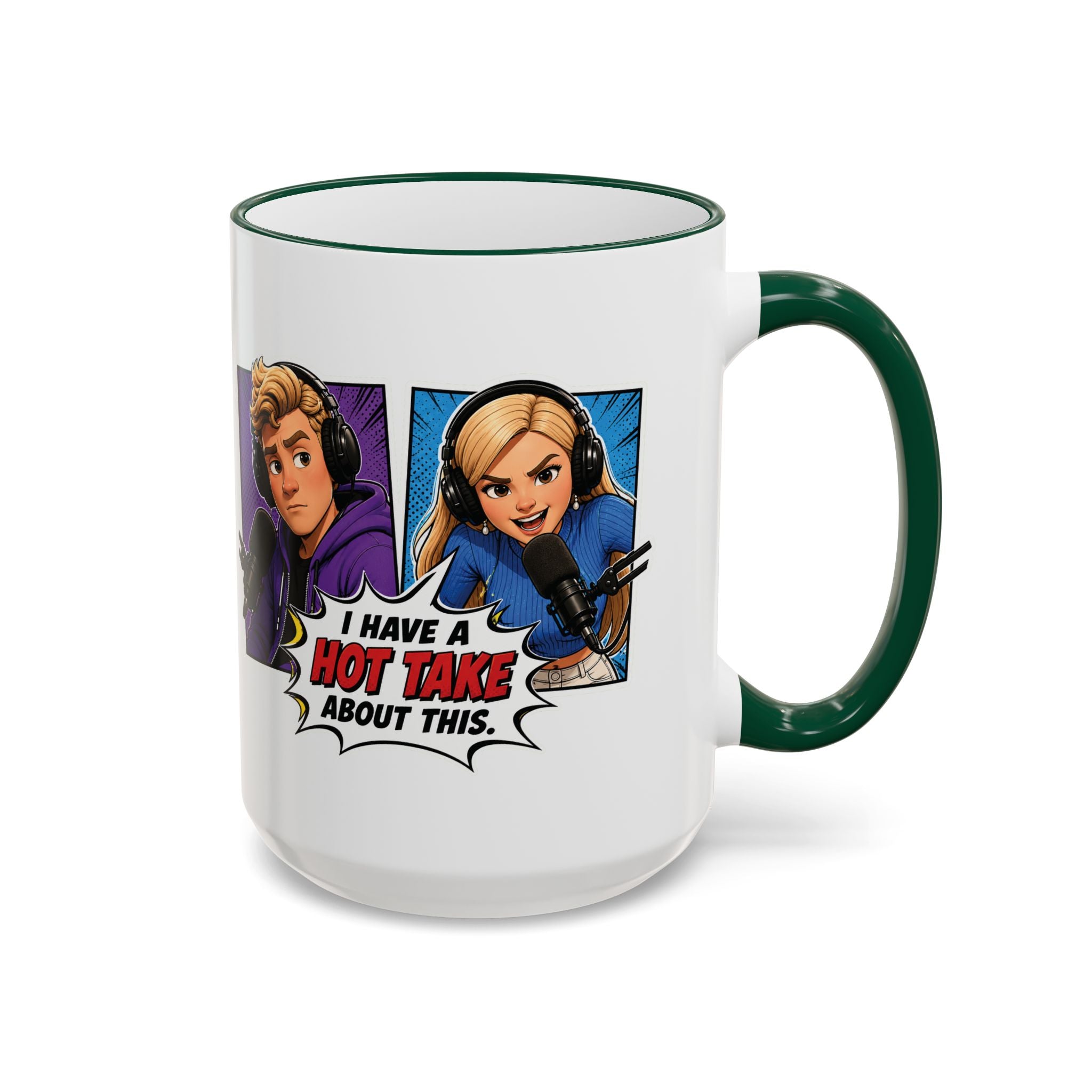 Jake And Emma Hot Take Accent Rim Mug – I Have A Hot Take About This Comic Coffee Cup (11oz/15oz)