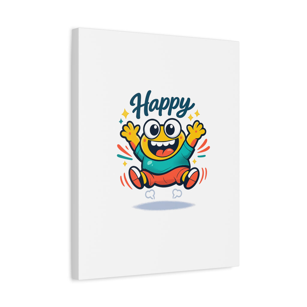Happy Blob Cartoon Canvas | Bold Cartoon, Thick Outline, Kawaii Minimal