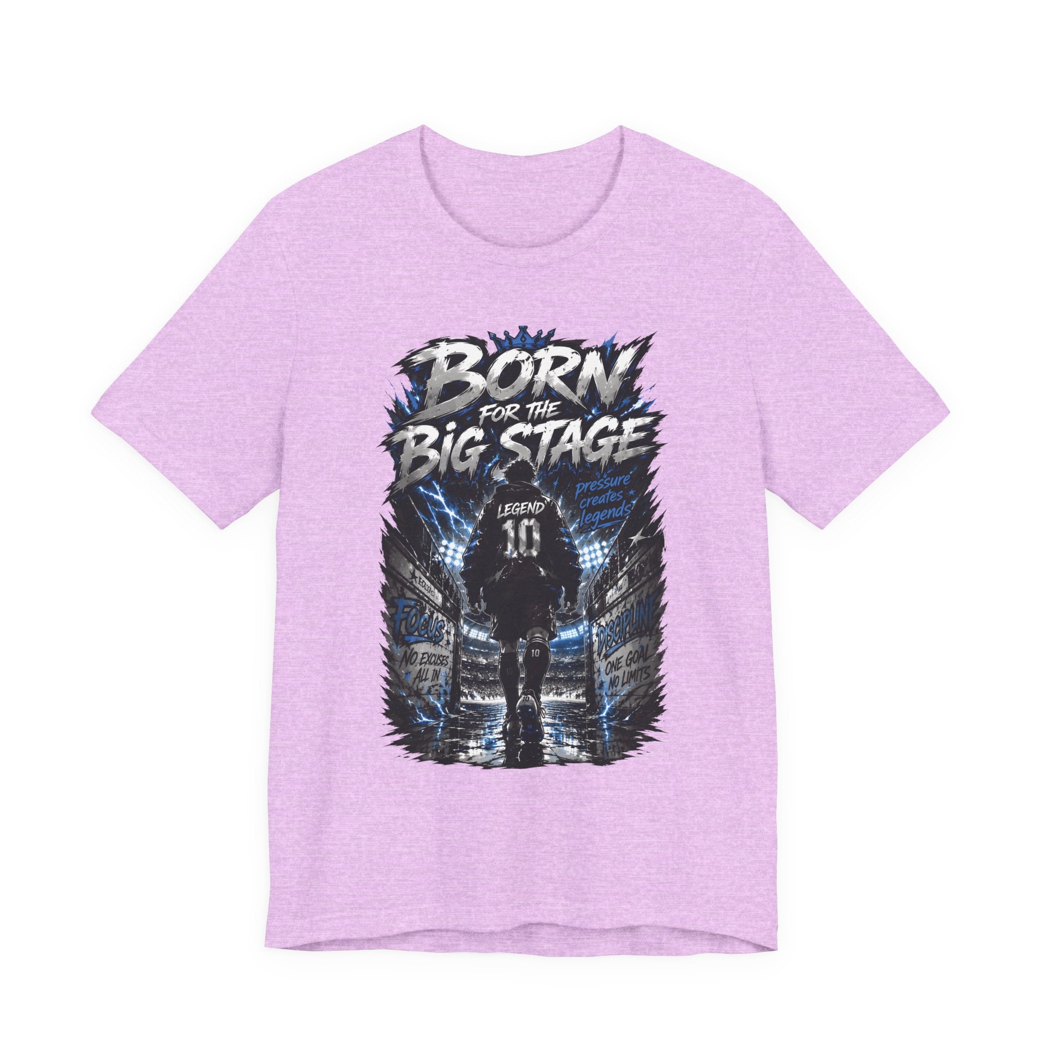 Soccer Player T‑Shirt — "Born for the Big Stage" Football Match Tee