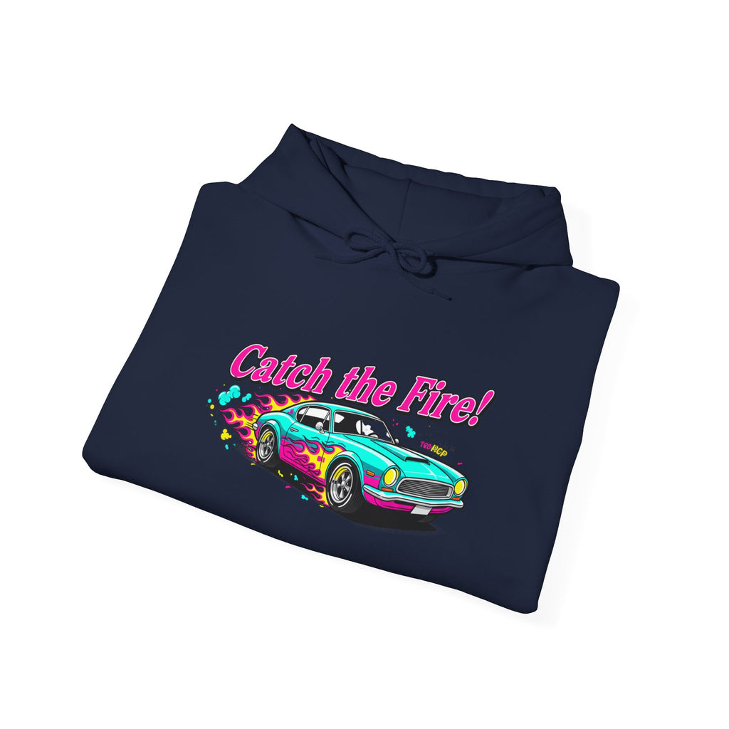 Retro Cartoon Dragster Hoodie, racing flame shirt, vintage car illustration