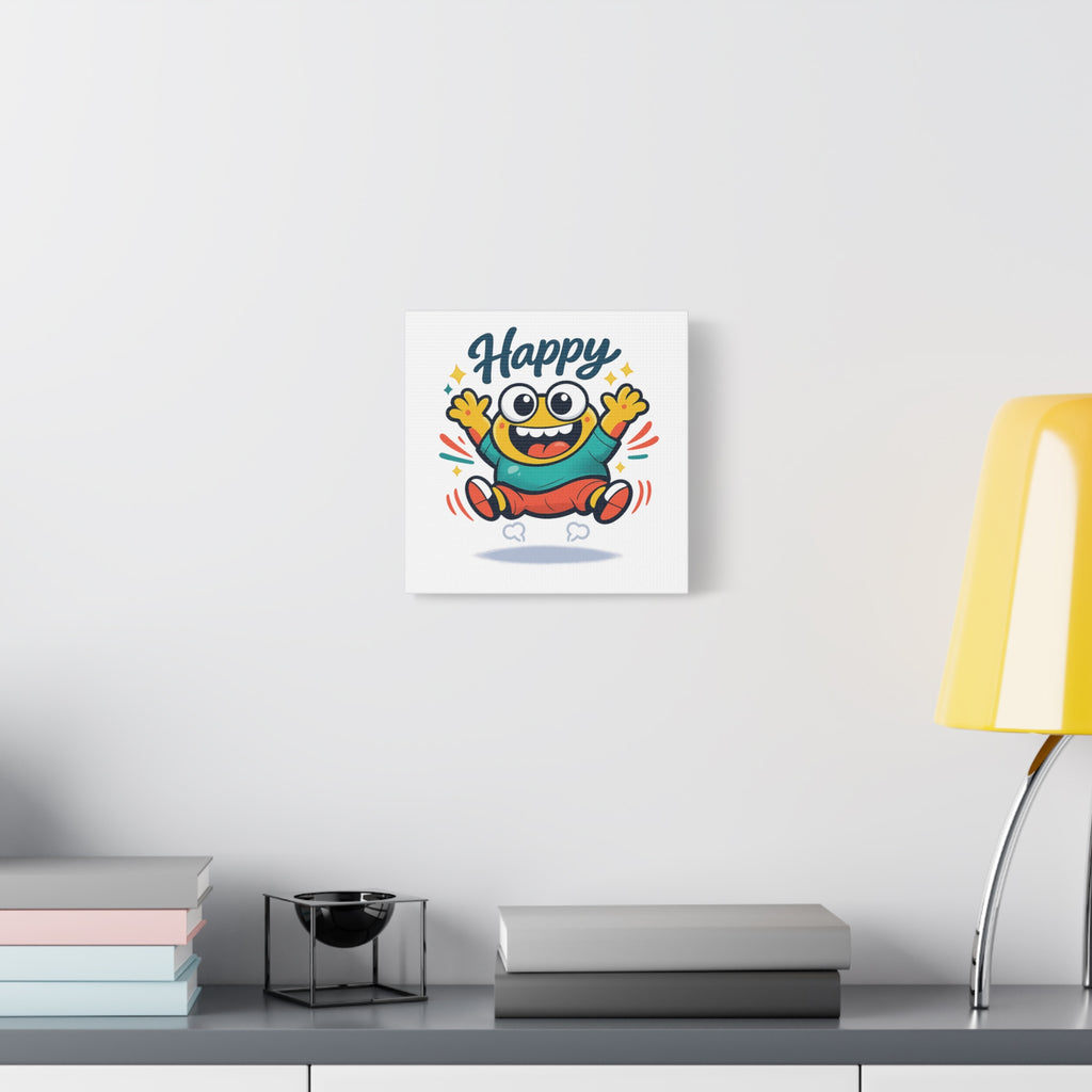 Happy Blob Cartoon Canvas | Bold Cartoon, Thick Outline, Kawaii Minimal