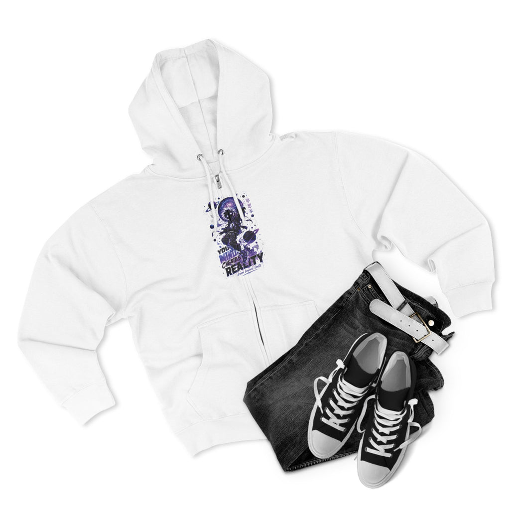 Dream Beyond Limits Zip Hoodie — Gothic Purple Graphic Zip-Up