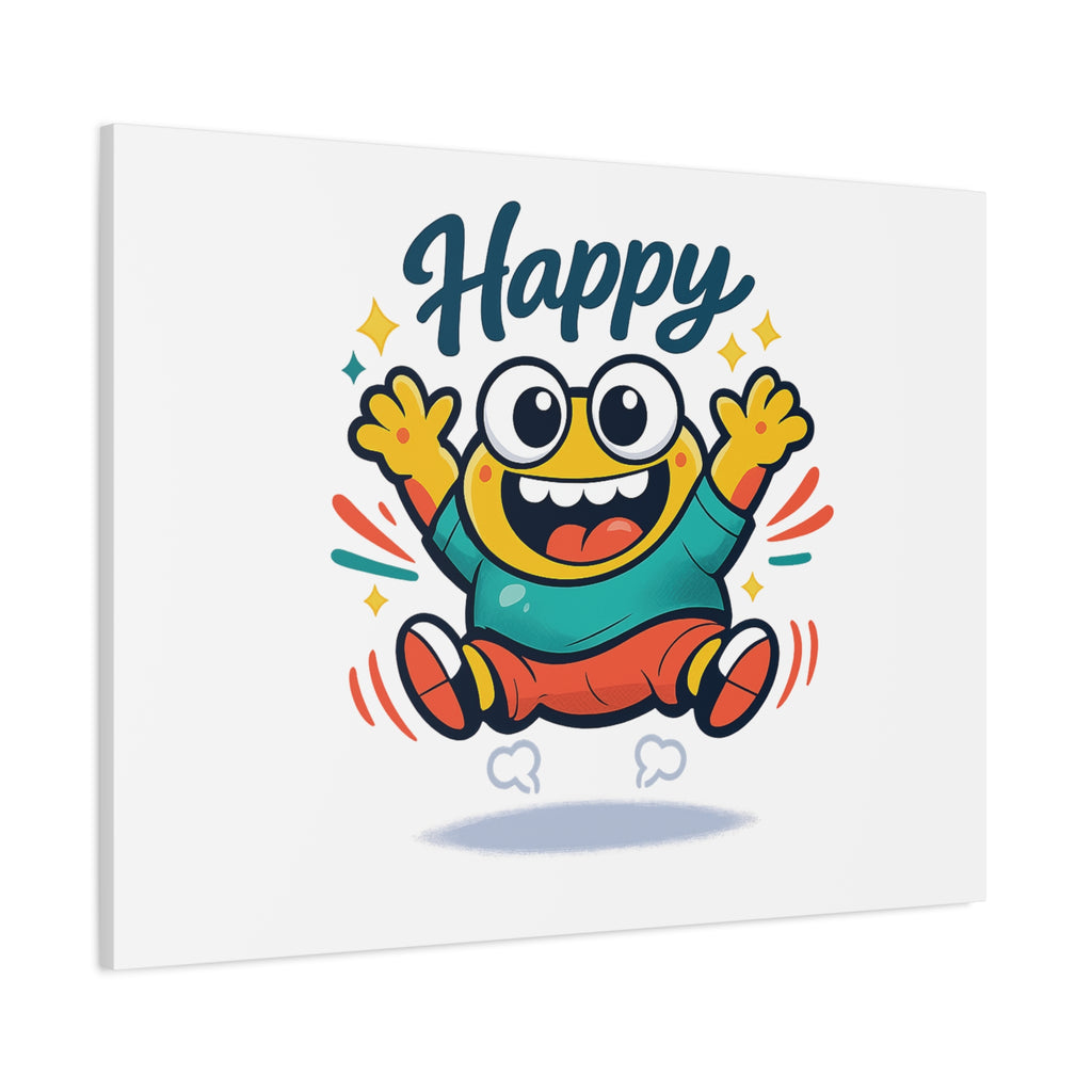 Happy Blob Cartoon Canvas | Bold Cartoon, Thick Outline, Kawaii Minimal