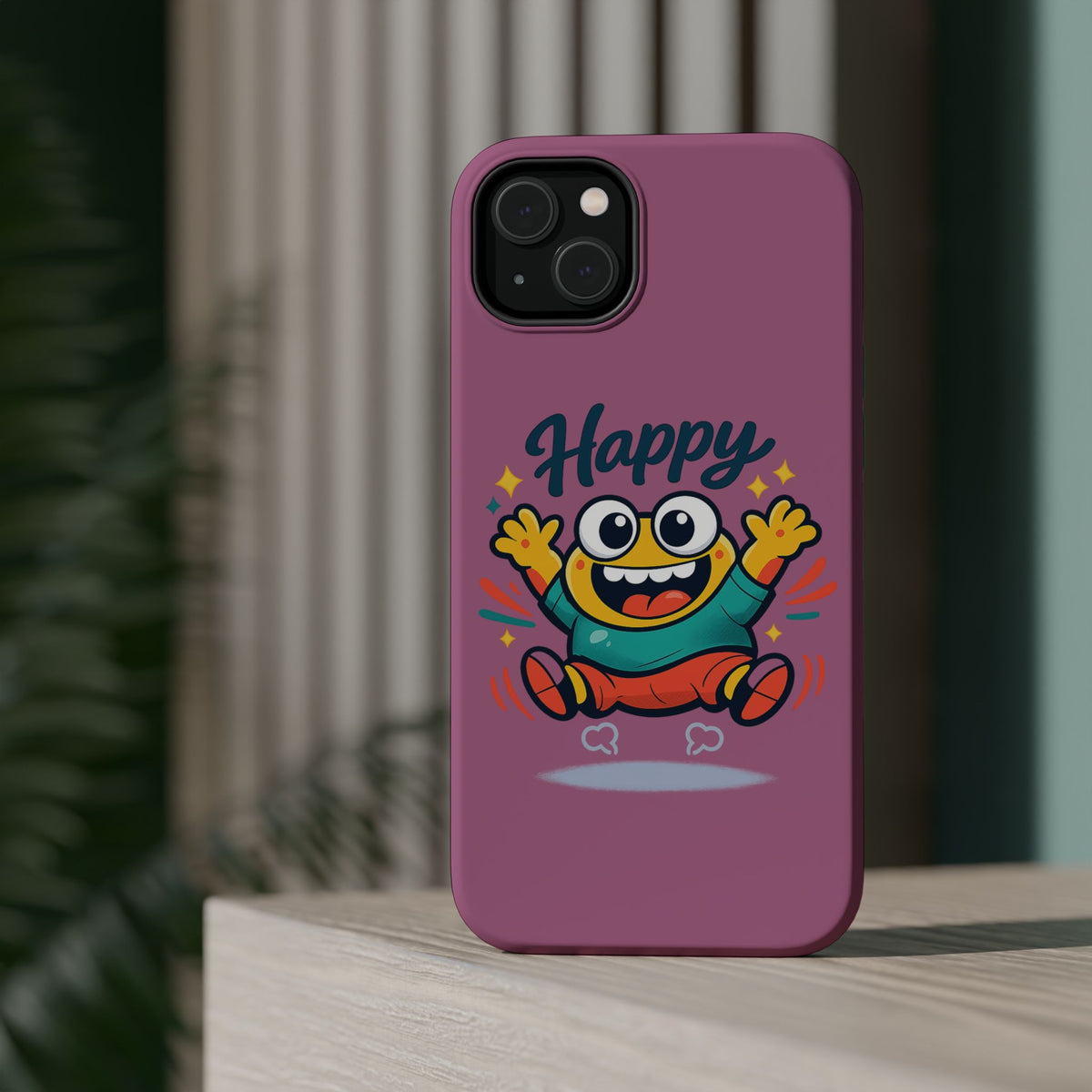 Happy Monster Magnetic Protective Phone Case Pink
