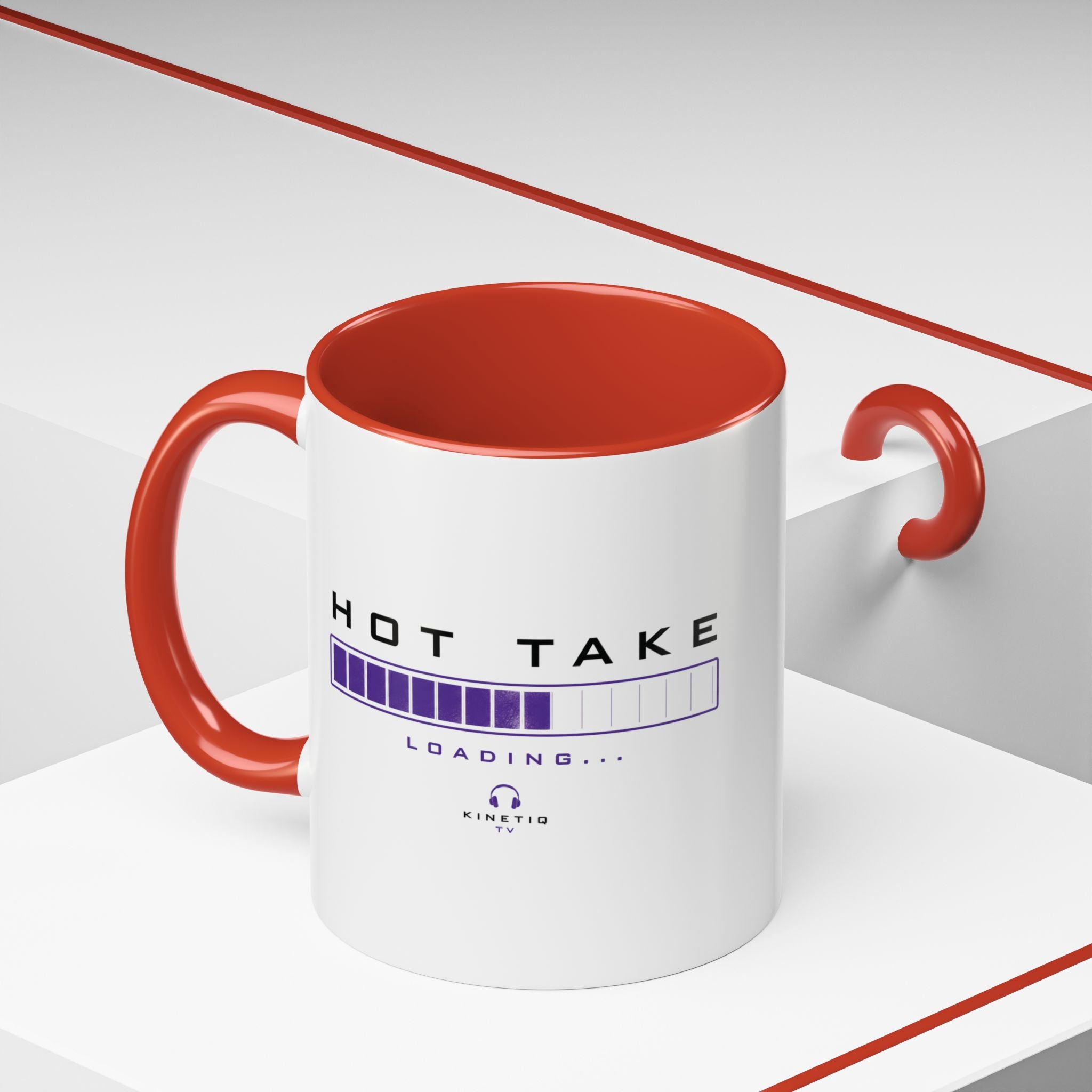Accent Coffee Mug — "Hot Take Loading" Progress Bar Coffee Mug