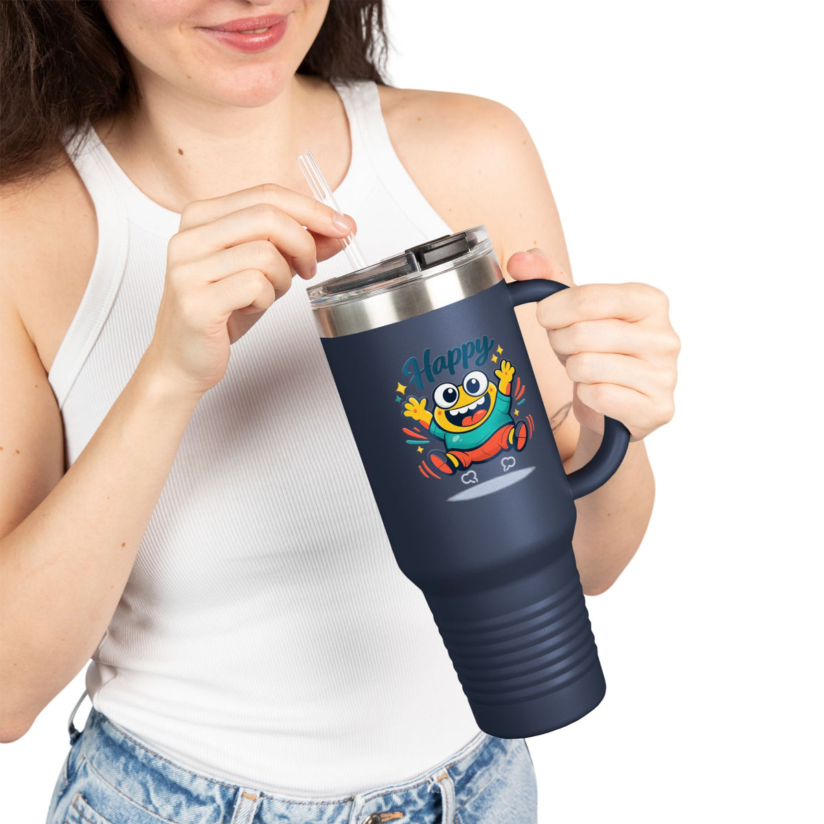 Happy Monster 40oz Insulated Travel Mug