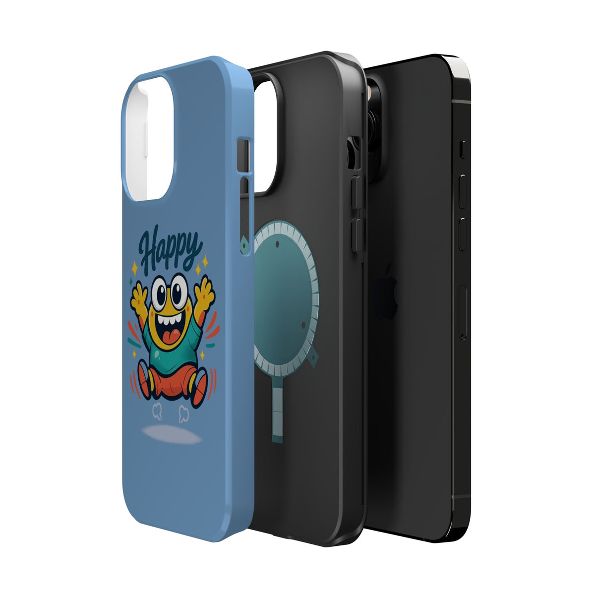 Happy Monster Magnetic Protective Phone Case Blue