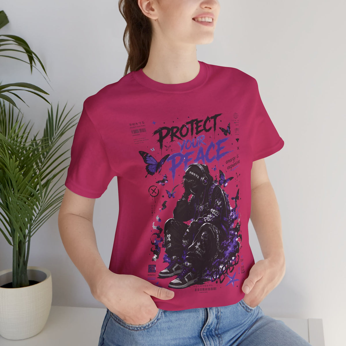 Protect Your Peace Gothic Butterfly Graphic T Shirt