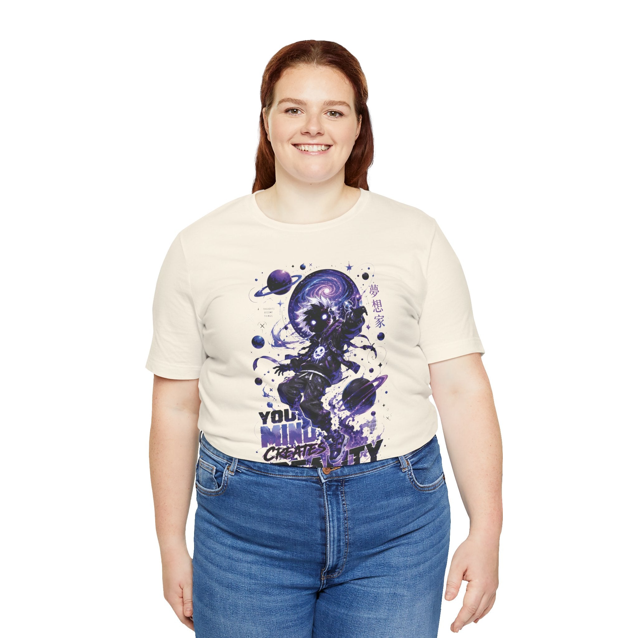 Astronaut Galaxy Tee — "Your Mind Creates Reality" Space Graphic T-Shirt