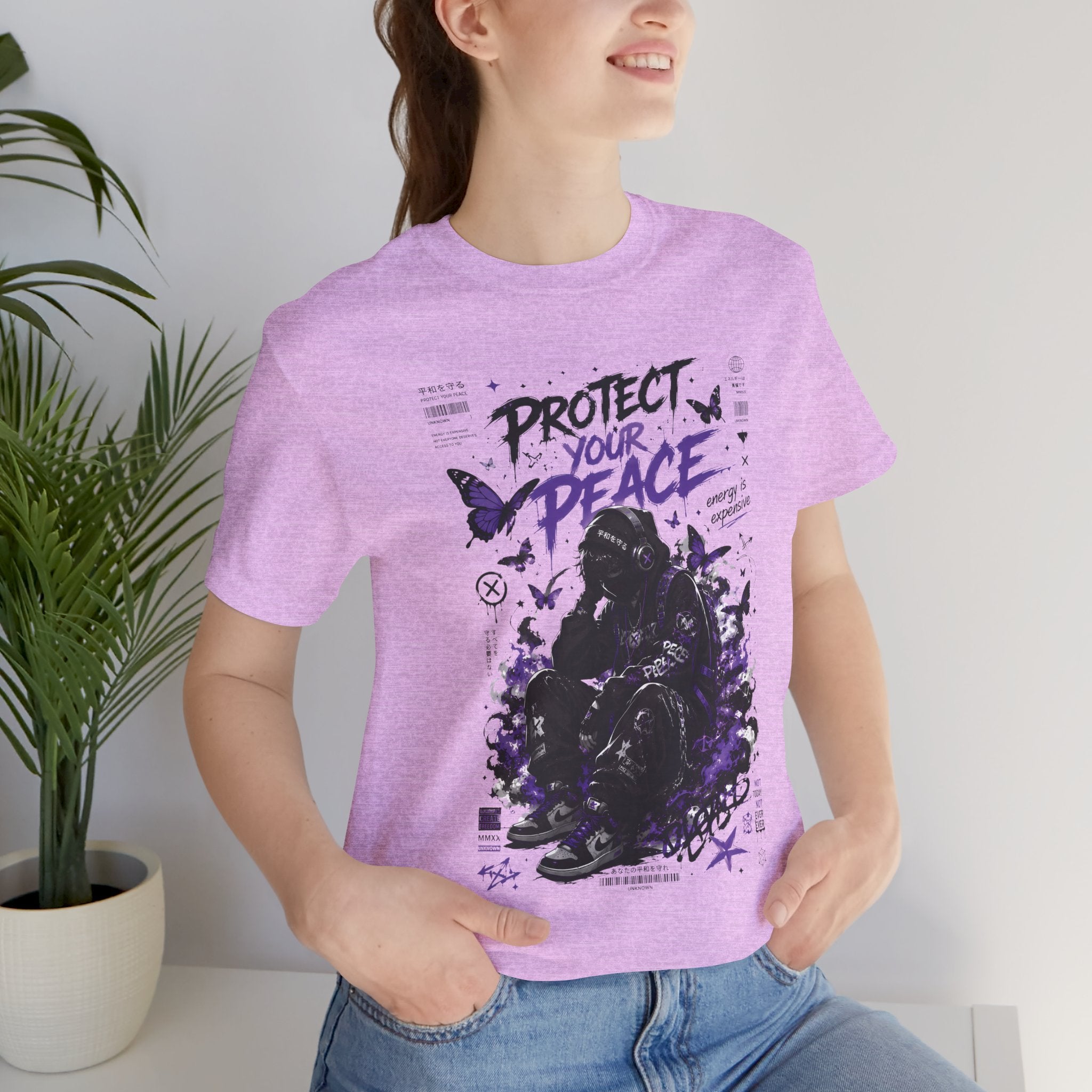 Protect Your Peace T-Shirt — Gothic Butterfly Graphic Tee