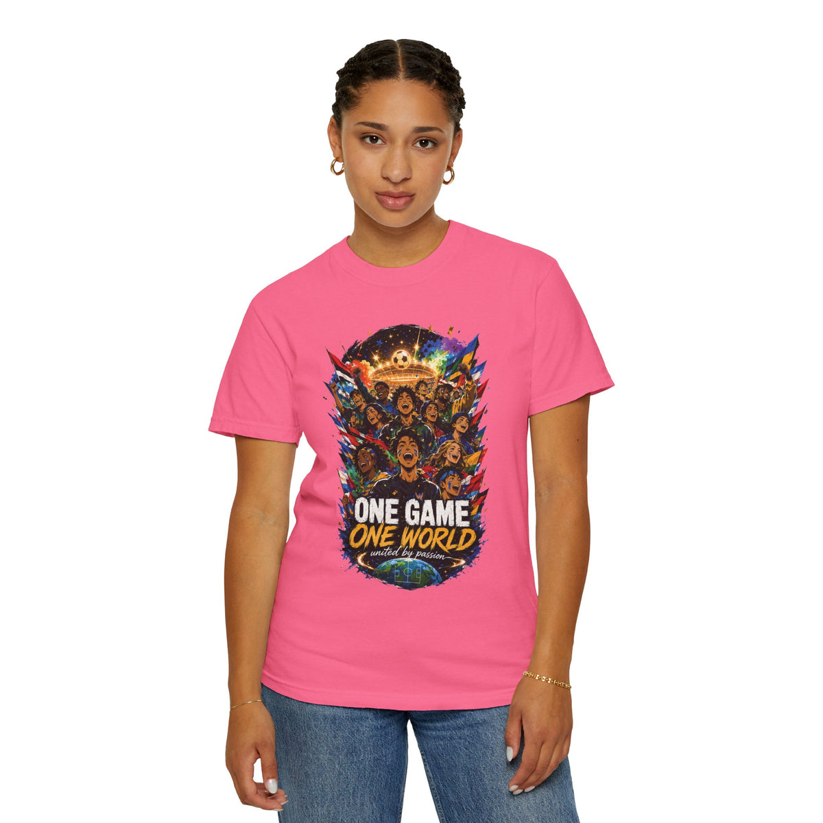 One Game One World Soccer T Shirt International Football Graphic Tee