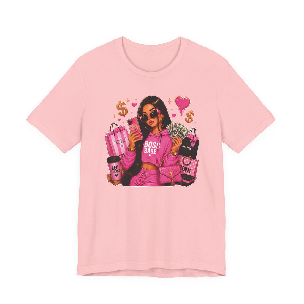 Boss Babe Pink Fashion T Shirt Glam Shopping Graphic Tee