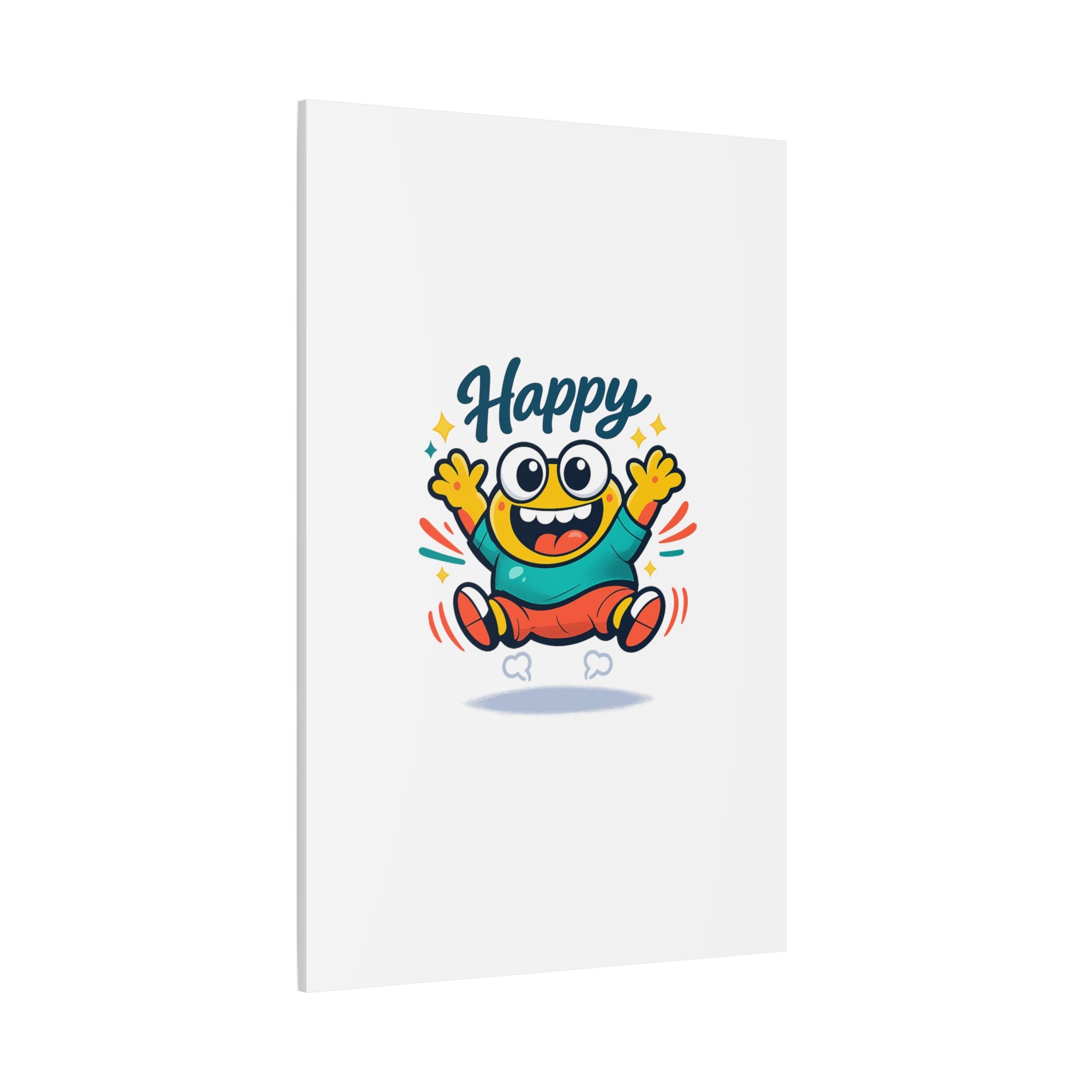 Happy Blob Cartoon Canvas | Bold Cartoon, Thick Outline, Kawaii Minimal