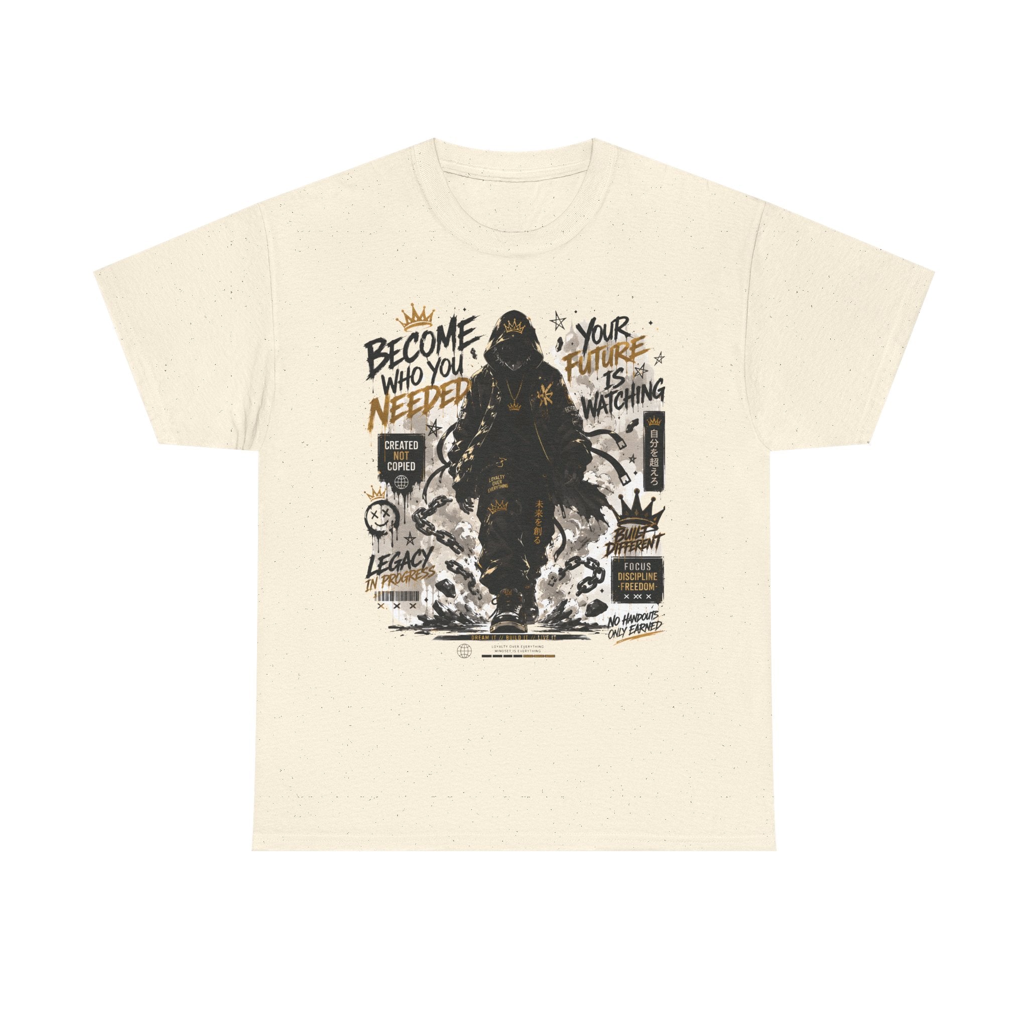 Motivational Soldier Graphic Tee – "Become Who You Need" Inspirational Military Design
