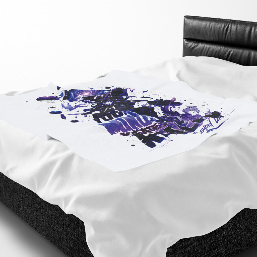 Velveteen Plush Blanket — Cosmic Astronaut 'Your Mind Creates Reality' Soft Throw