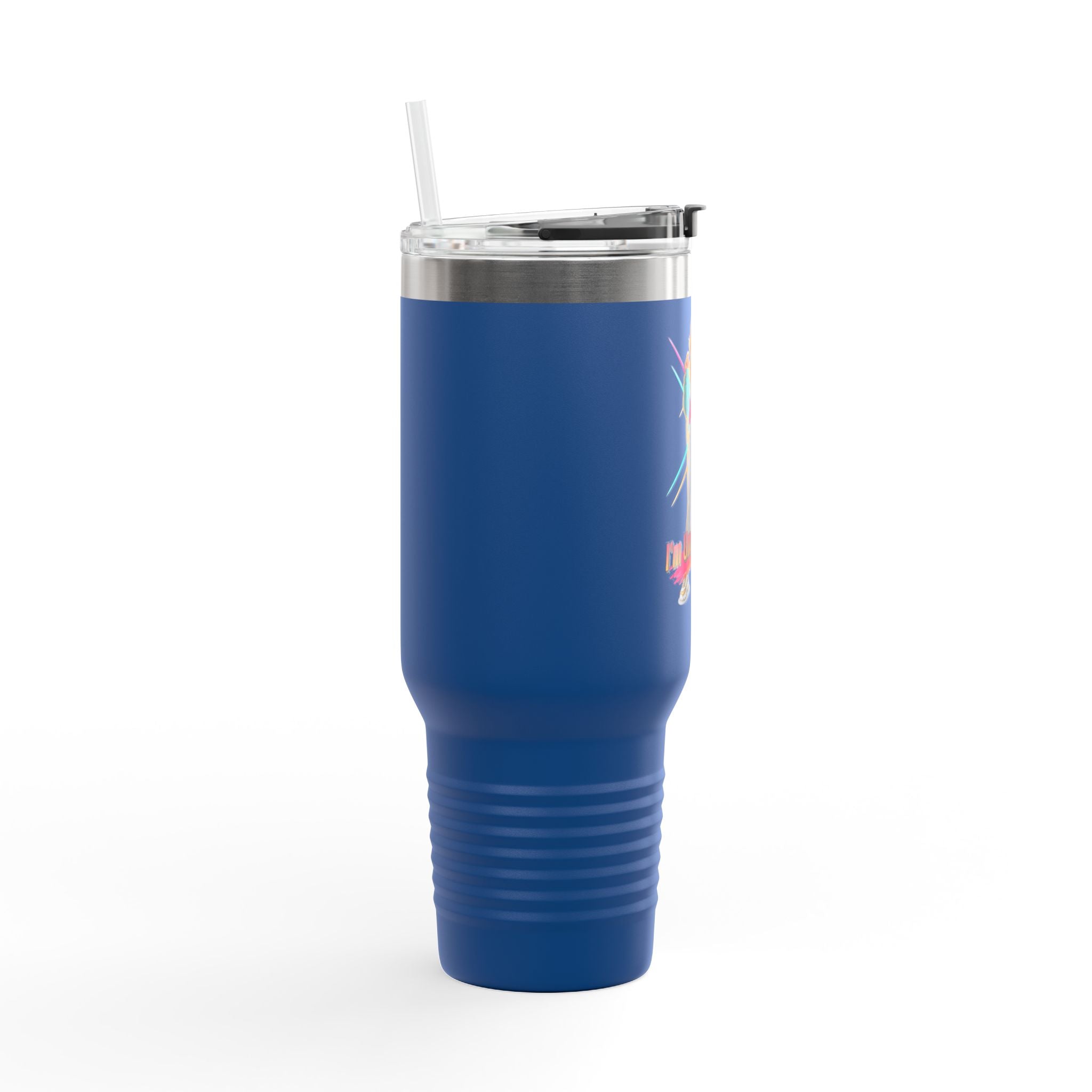 40oz Insulated Travel Mug — “I’m Unstoppable” Retro Fitness Graphic