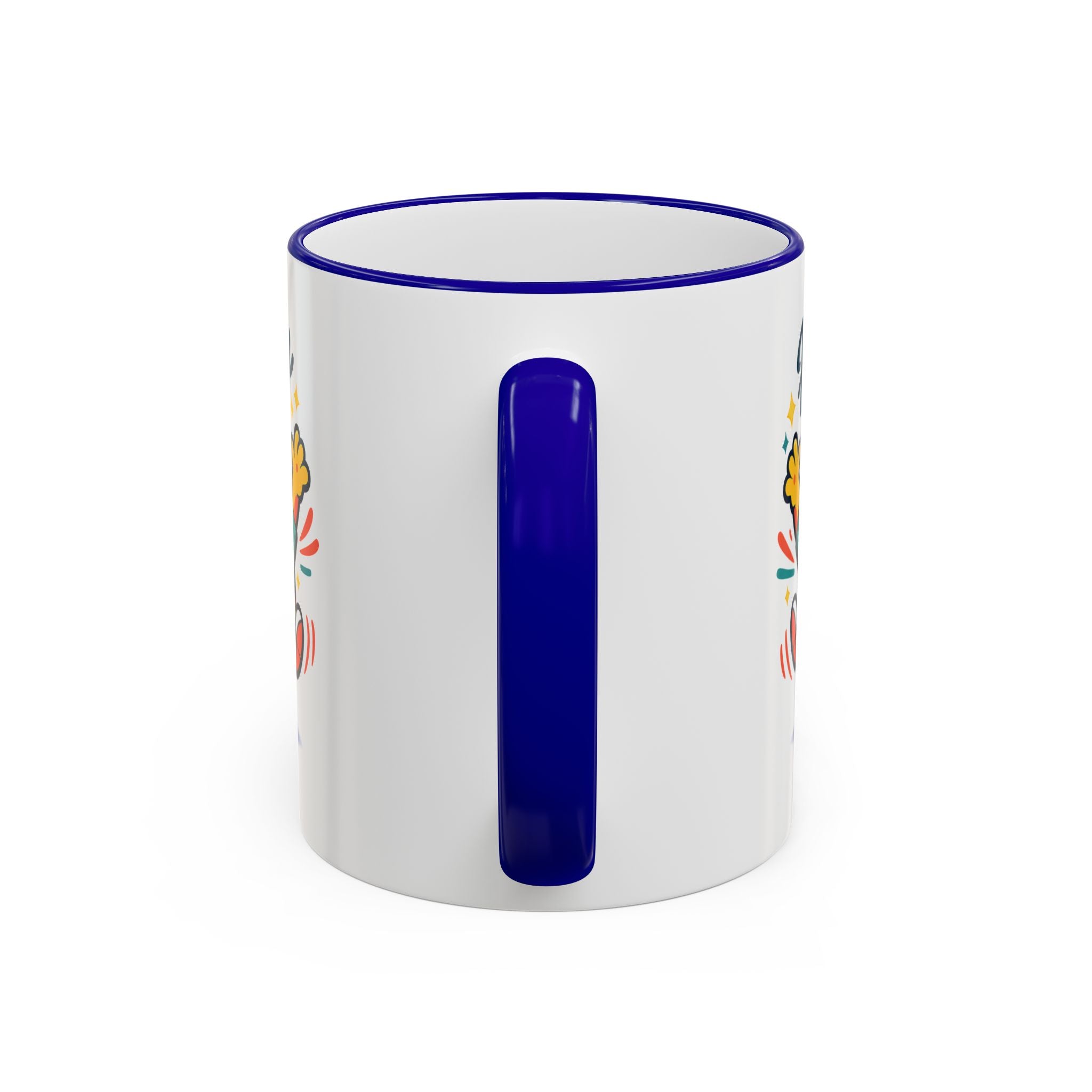 Happy Monster Accent Mug - Cute Cartoon Coffee Cup (11oz/15oz)