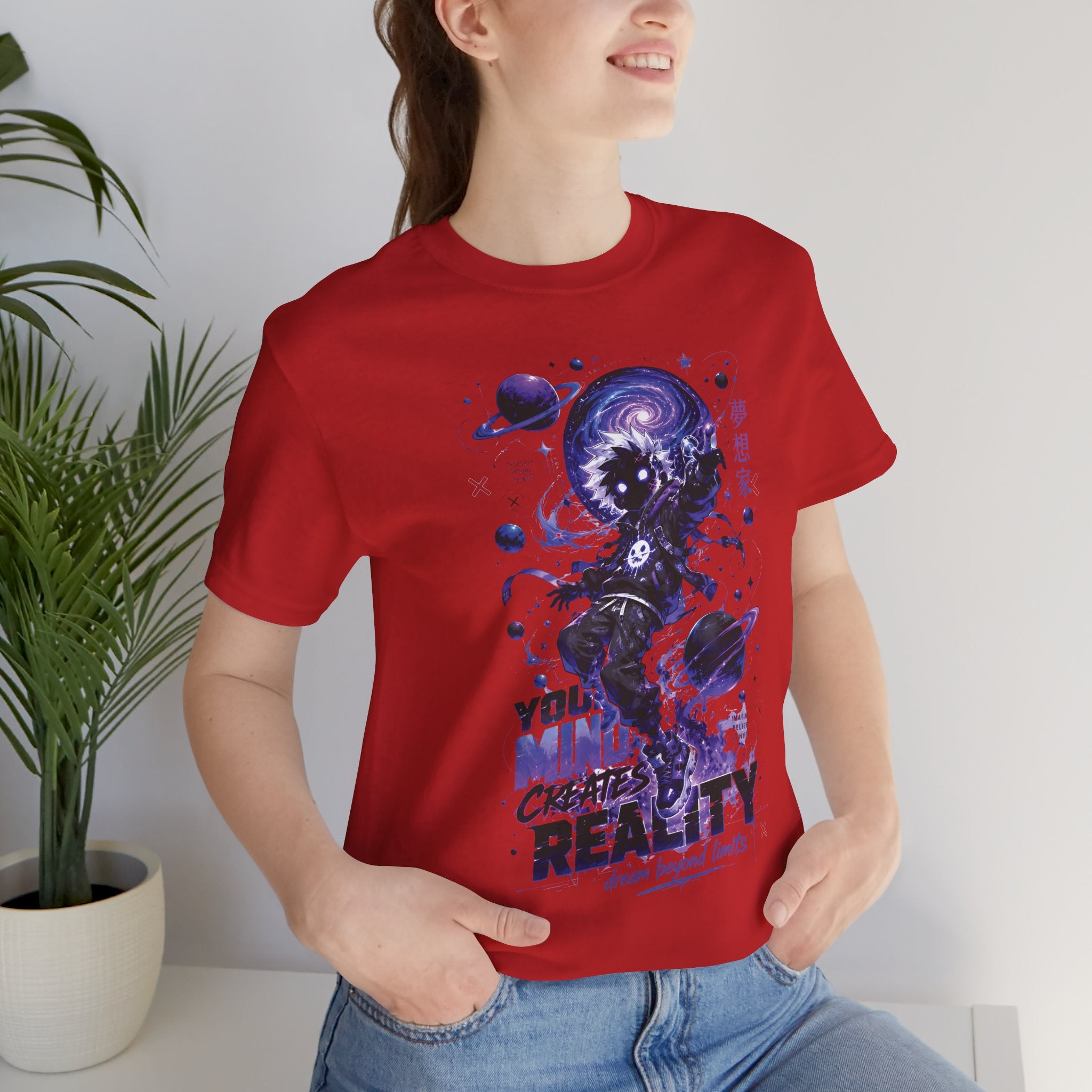 Astronaut Galaxy Tee — "Your Mind Creates Reality" Space Graphic T-Shirt