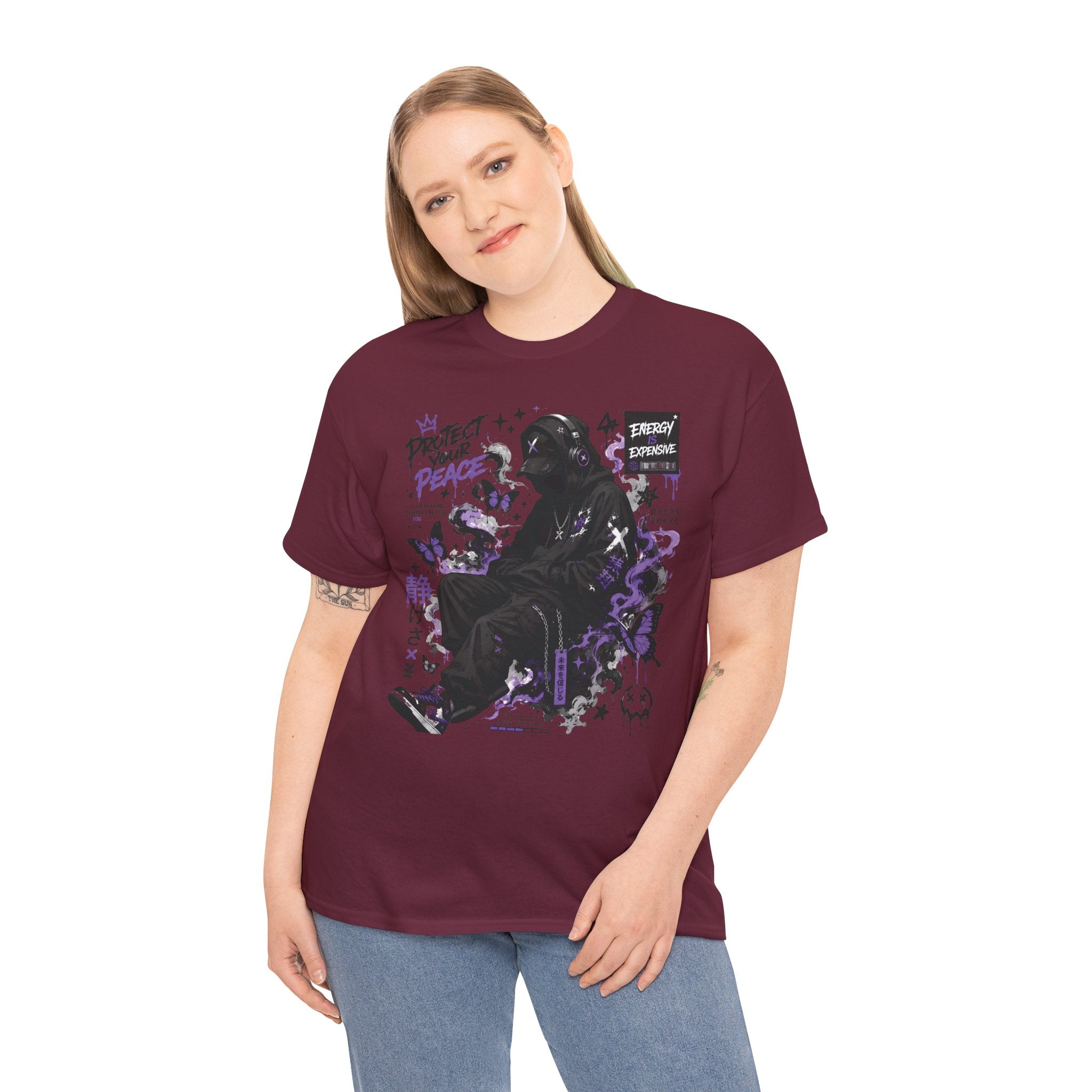 Peacekeeper Anime Graphic Tee — Purple Aesthetic Streetwear
