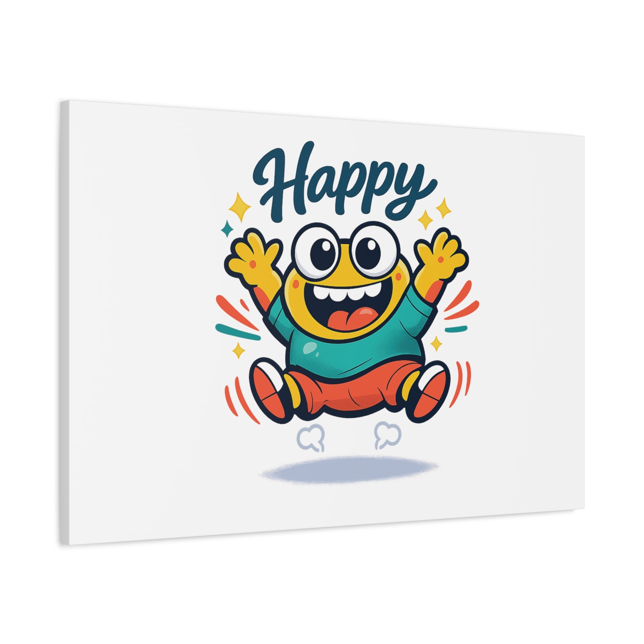 Happy Blob Cartoon Canvas | Bold Cartoon, Thick Outline, Kawaii Minimal
