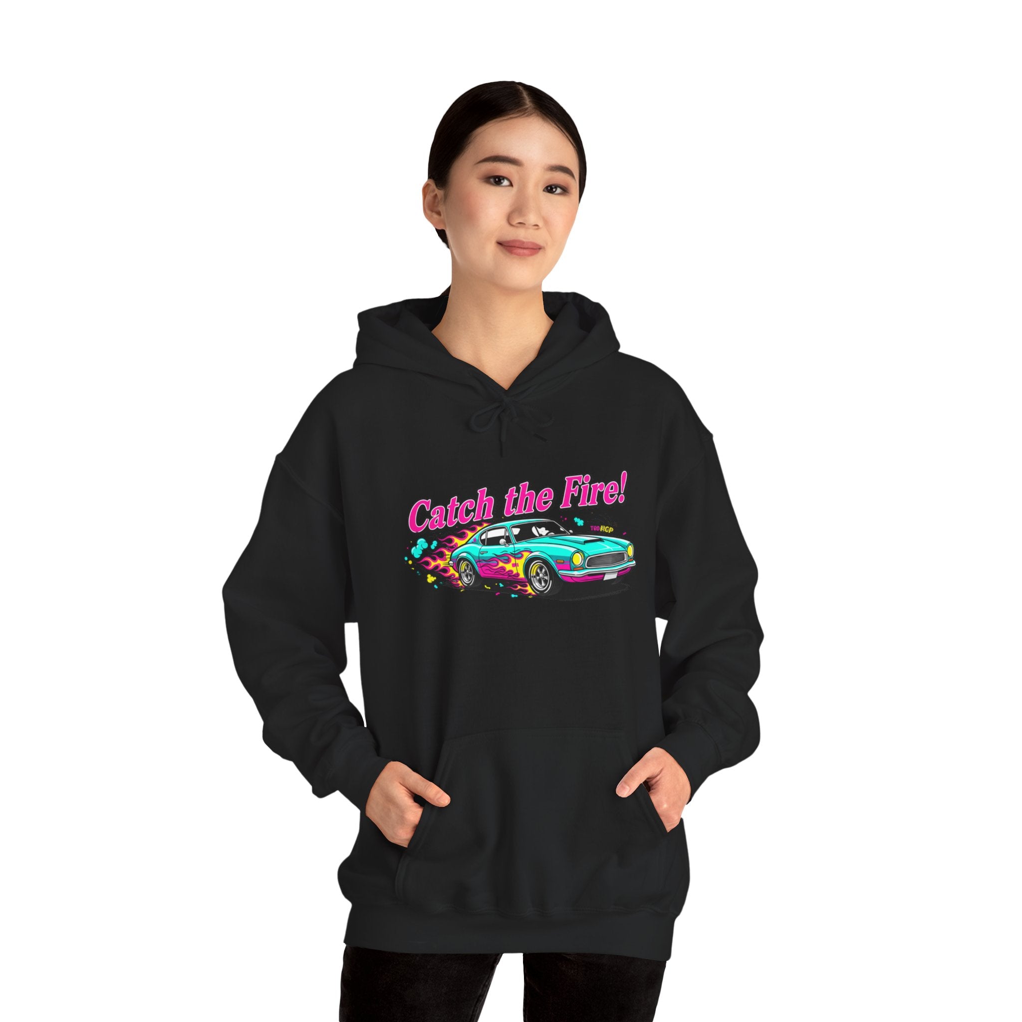 Retro Cartoon Dragster Hoodie – Vintage Racing Flame Graphic Pullover