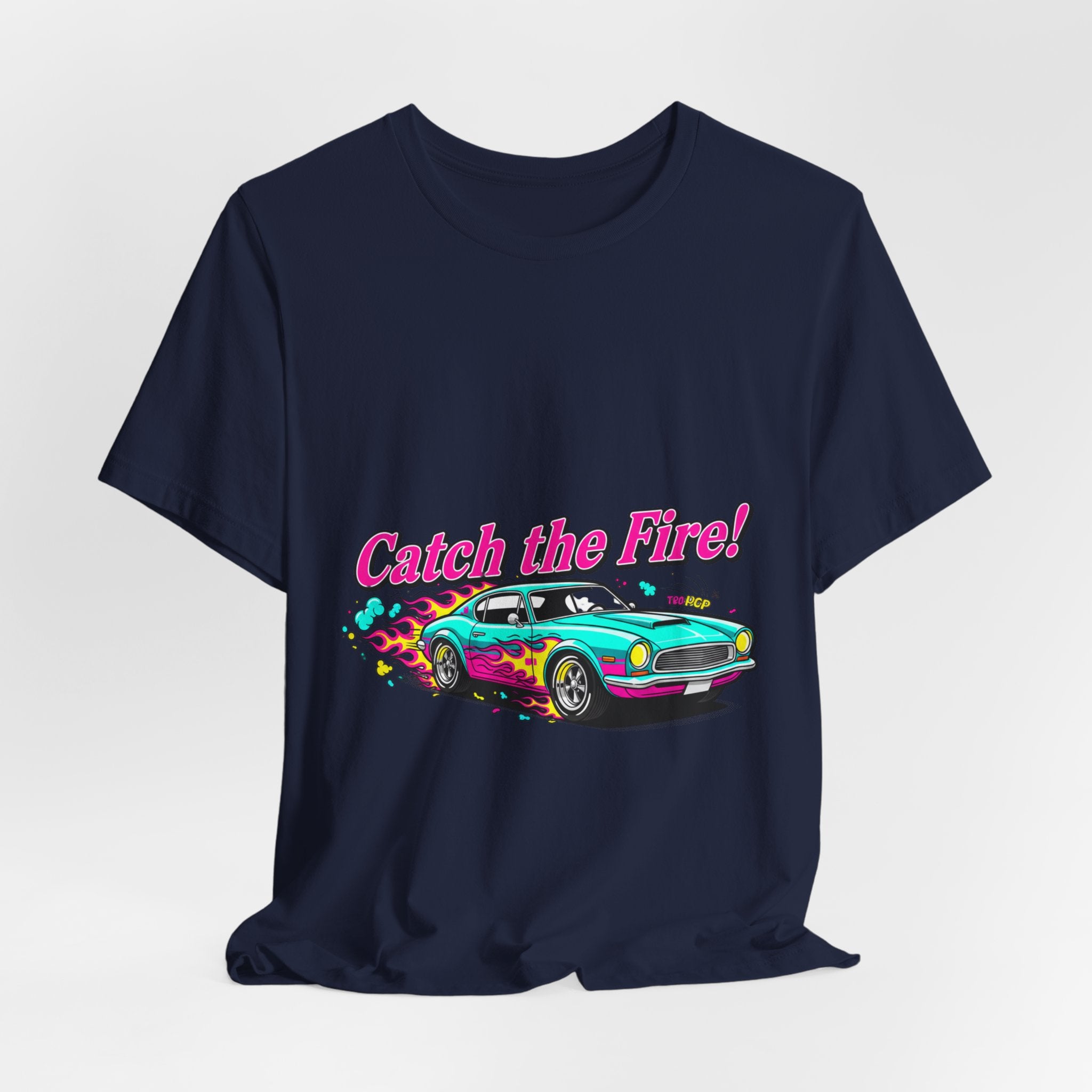 Retro Cartoon Dragster Tee | Vintage Car Illustration, Racing Flame Shirt