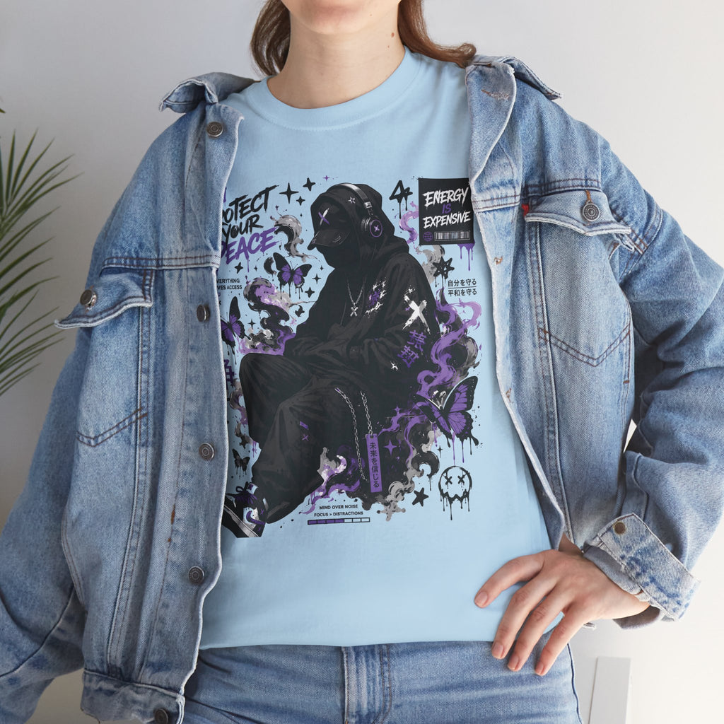 Peacekeeper Anime Graphic Tee — Purple Aesthetic Streetwear