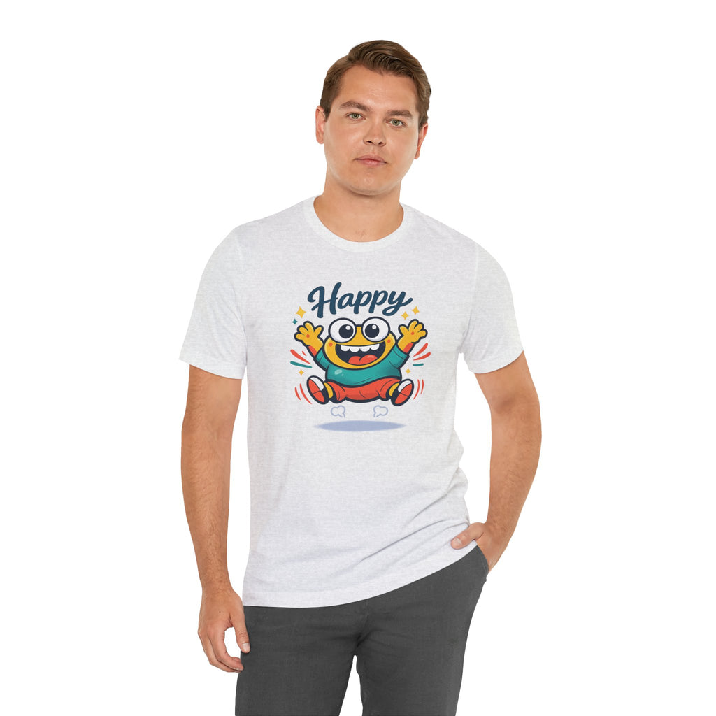 Happy Mood Blob Tee | kawaii minimal, thick outline emoji cartoon