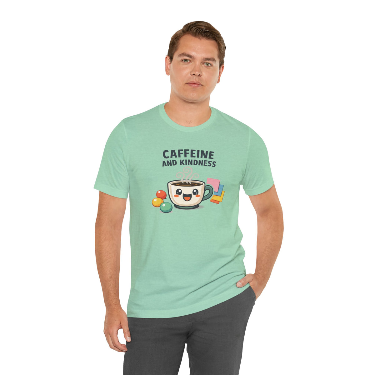 Caffeine and Kindness Coffee Graphic T Shirt