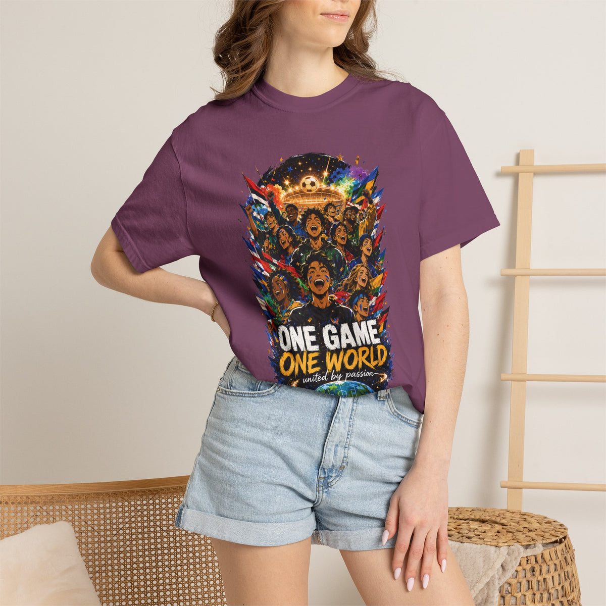One Game One World Soccer T Shirt International Football Graphic Tee