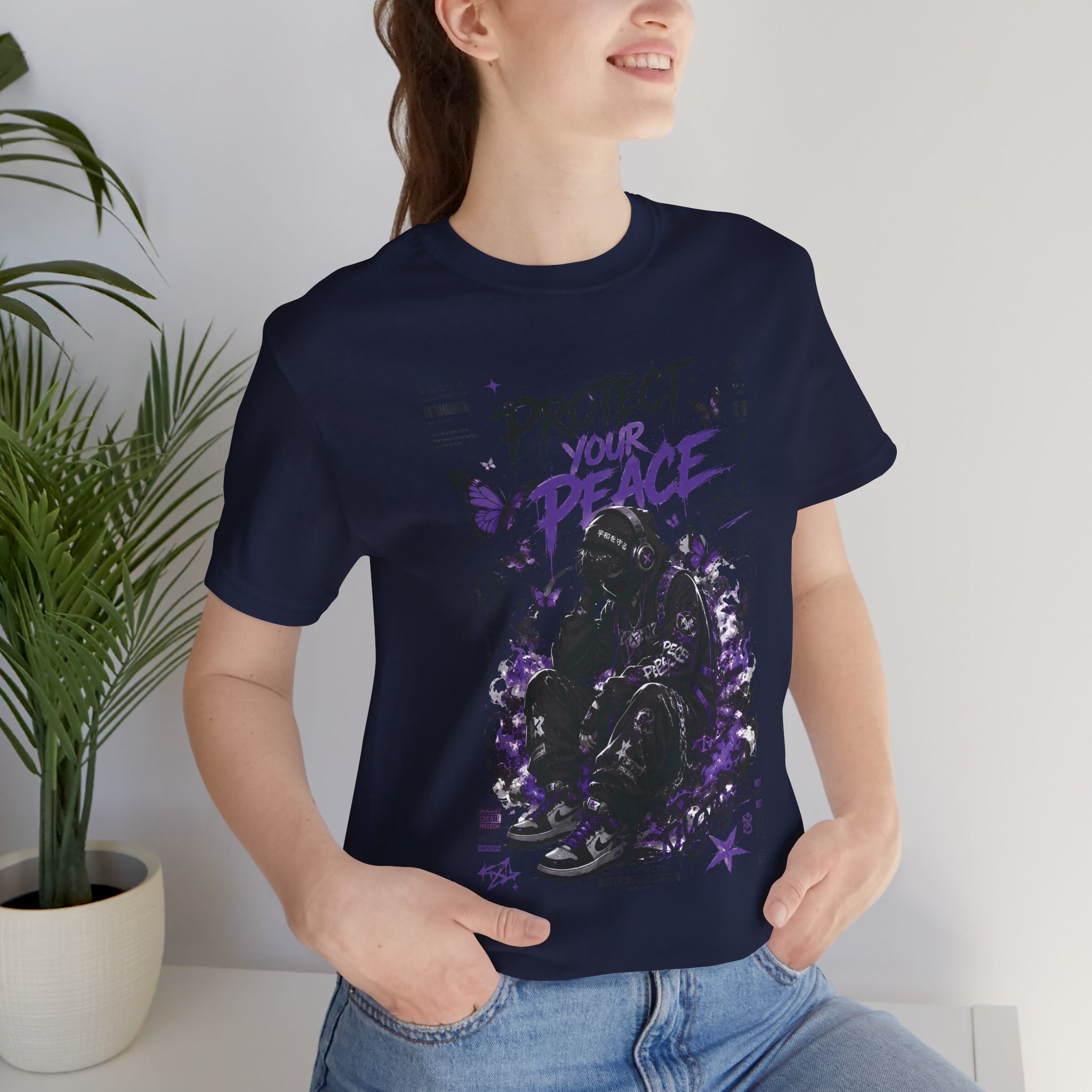 Protect Your Peace T-Shirt — Gothic Butterfly Graphic Tee