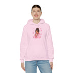 Cute Pink Heart Girl Hoodie — Cozy Graphic Sweatshirt