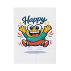 Happy Mood Face Velveteen Plush Blanket | thick outline kawaii cartoon