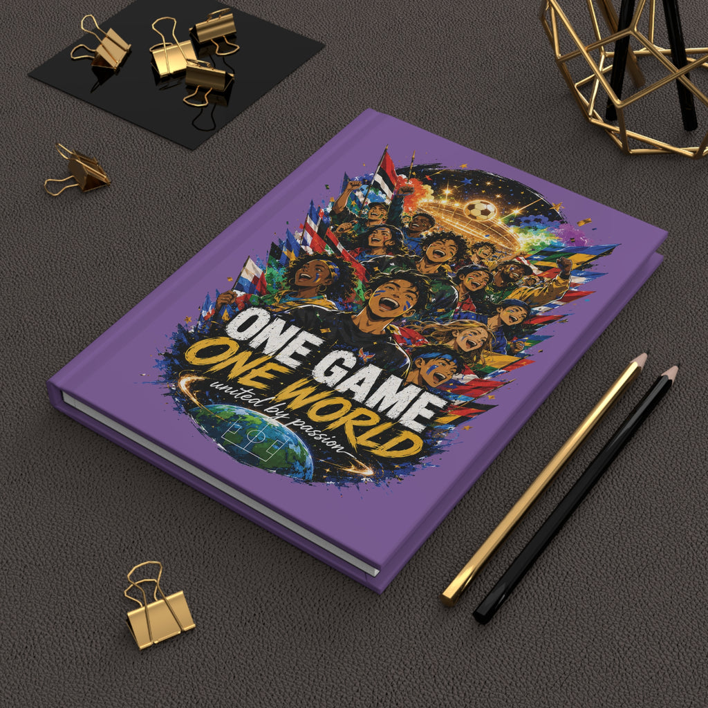 Soccer Journal — "One Game One World" Personalized Hardcover Notebook