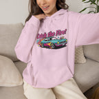 Retro Cartoon Dragster Hoodie, racing flame shirt, vintage car illustration